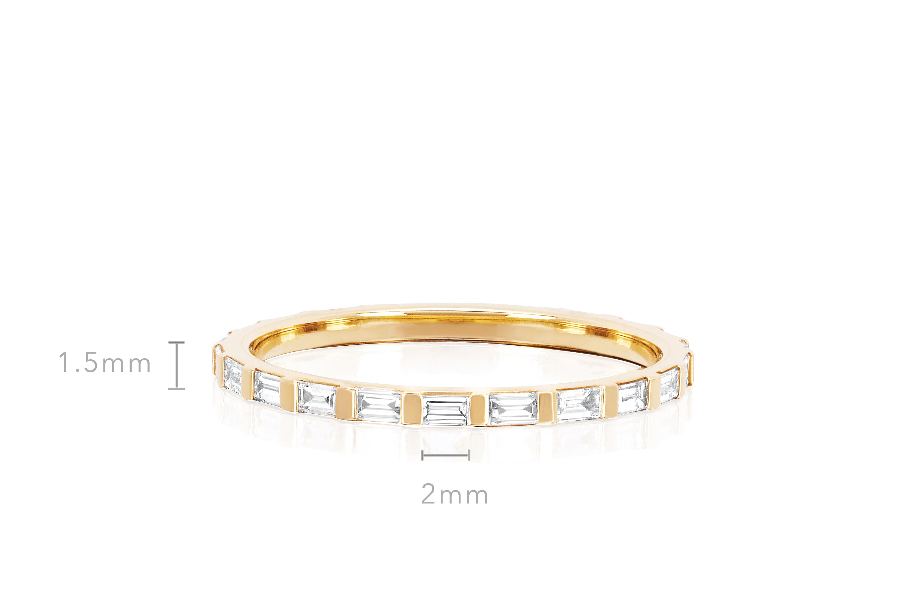 Half Diamond Baguette Eternity Stack Ring