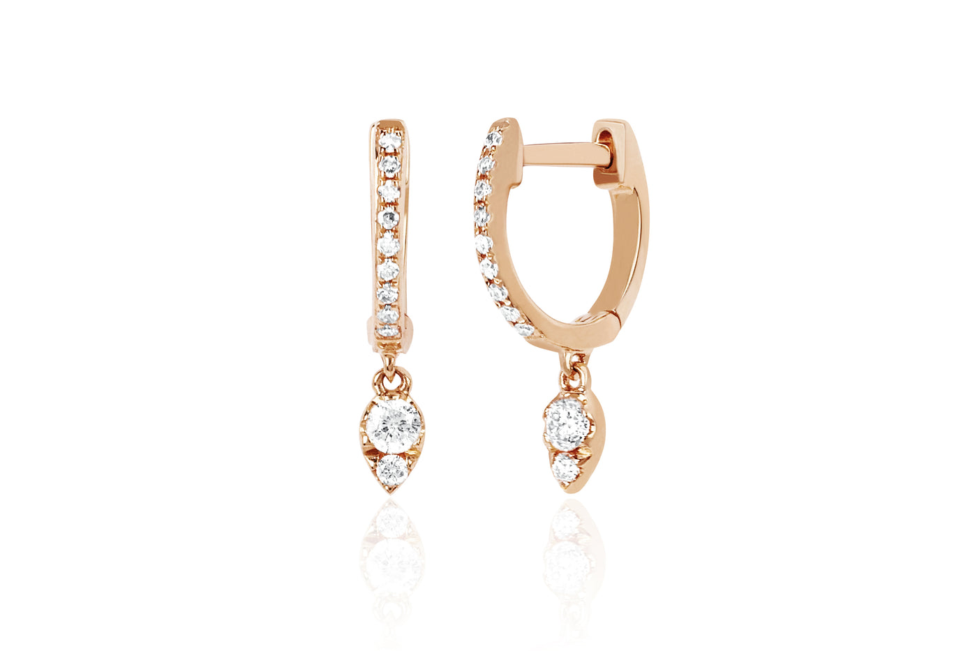 Teardrop Diamond Mini Huggie Earring