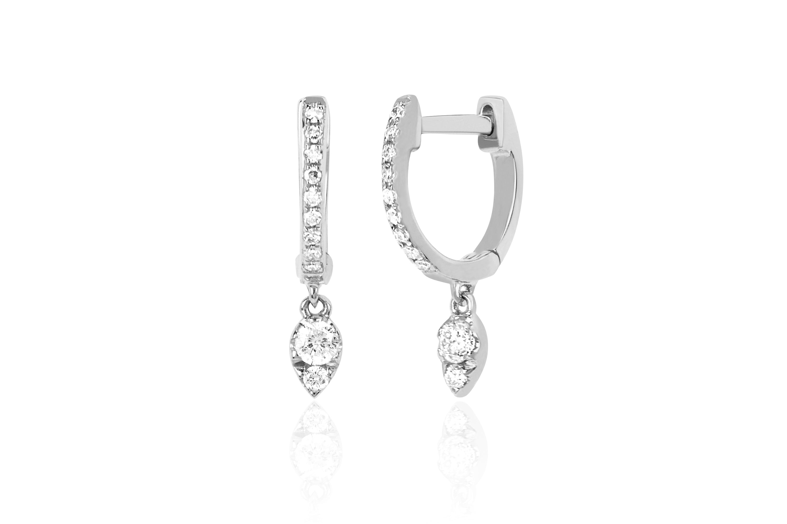 Teardrop Diamond Mini Huggie Earring