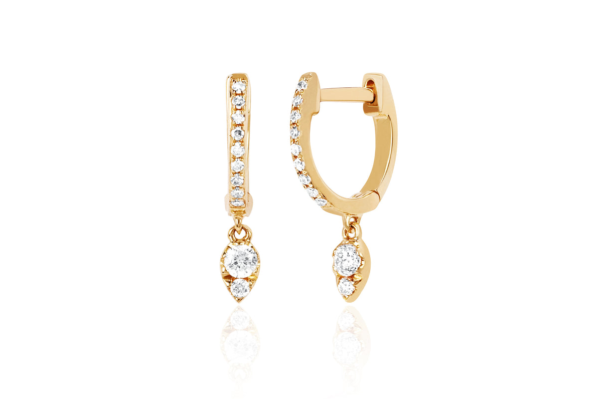 Teardrop Diamond Mini Huggie Earring
