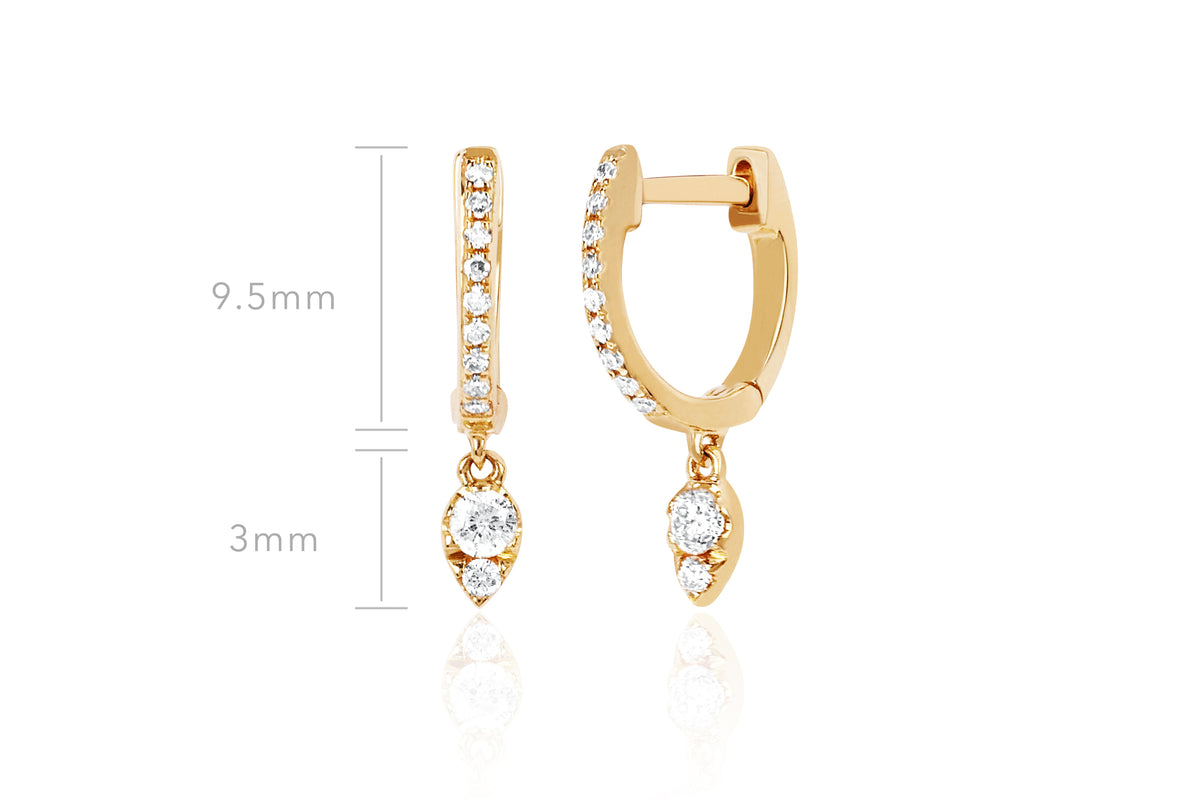 Teardrop Diamond Mini Huggie Earring