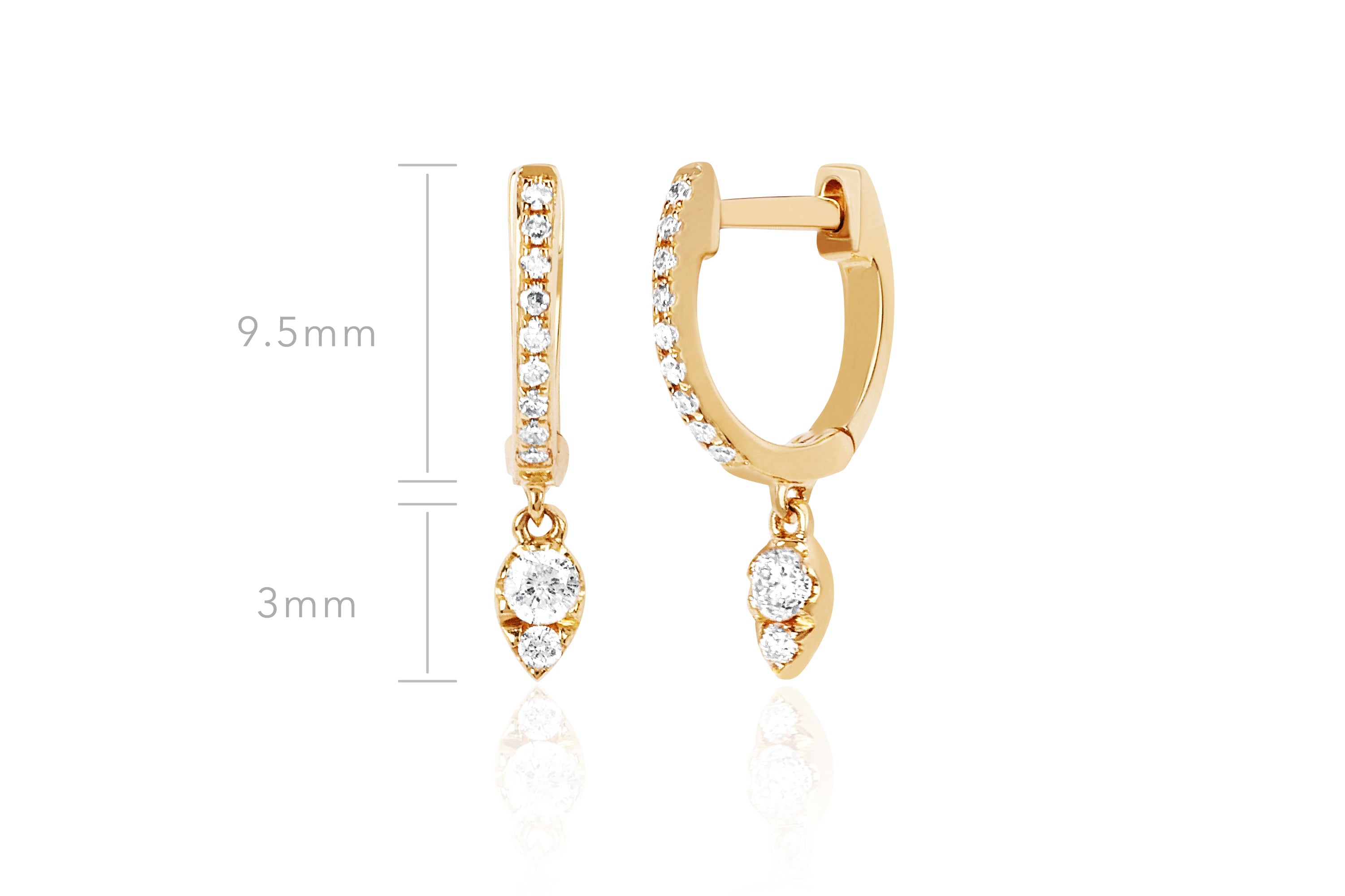 Teardrop Diamond Mini Huggie Earring — EF Collection®