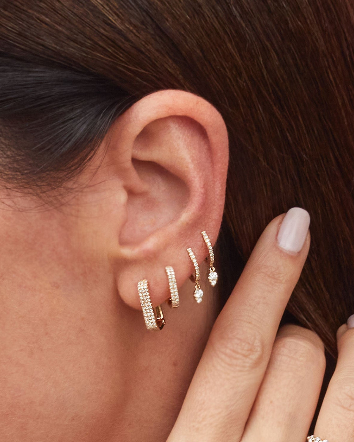 Teardrop Diamond Mini Huggie Earring