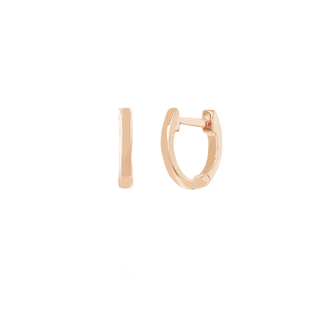 Gold Mini Huggie Earring in rose gold