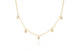 Diamond 5 Teardrop Choker Necklace in 14k yellow gold