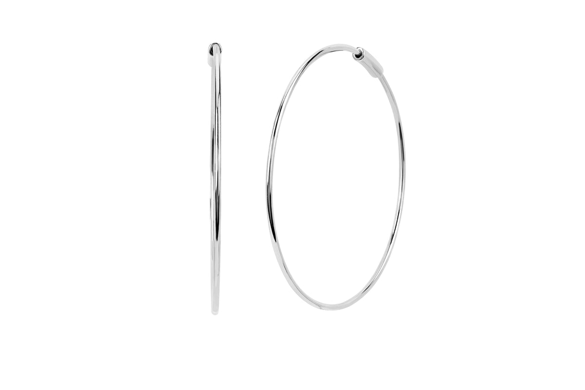 Essential Gold Hoop Earrings in 14k white gold