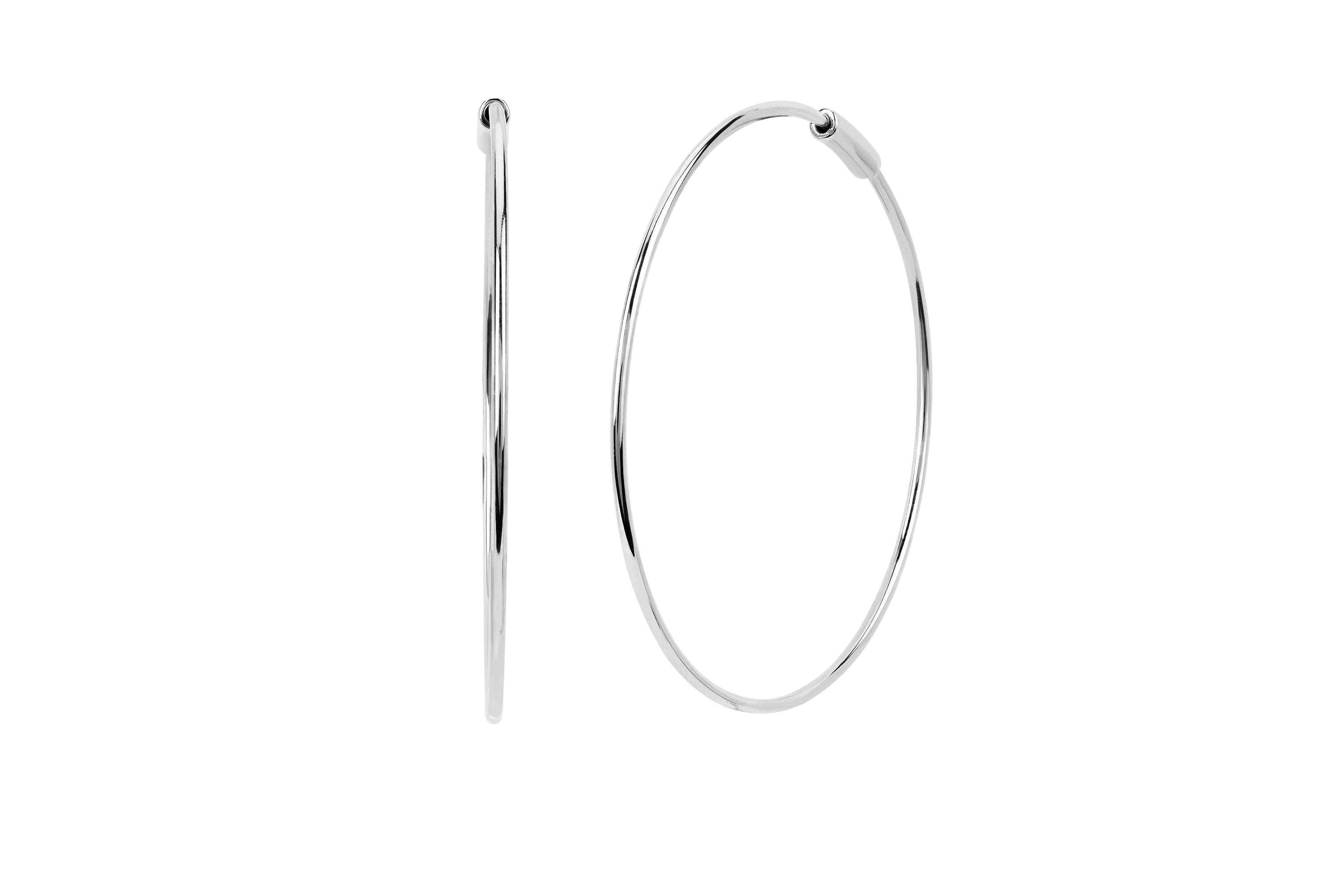 Essential Gold Hoop Earrings in 14k white gold
