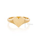 Gold Heart Signet Ring in 14k Yellow Gold Size Comparison 