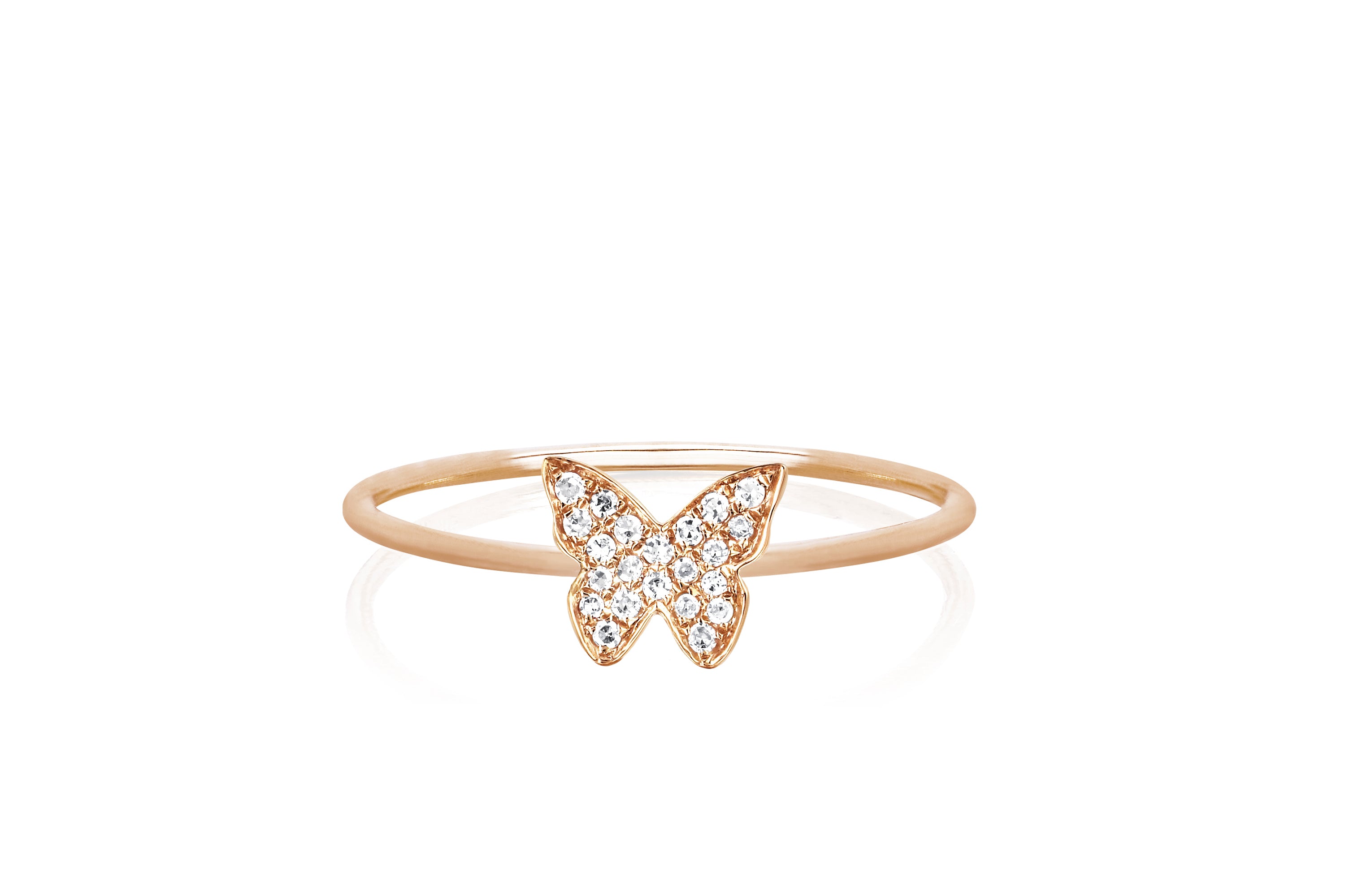 Diamond Butterfly Stack Ring