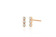 Diamond Triple Bezel Stud Earring in 14k rose gold
