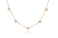 5 Mini Diamond Heart Necklace in 14k Rose Gold