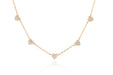 5 Mini Diamond Heart Necklace in 14k Yellow Gold
