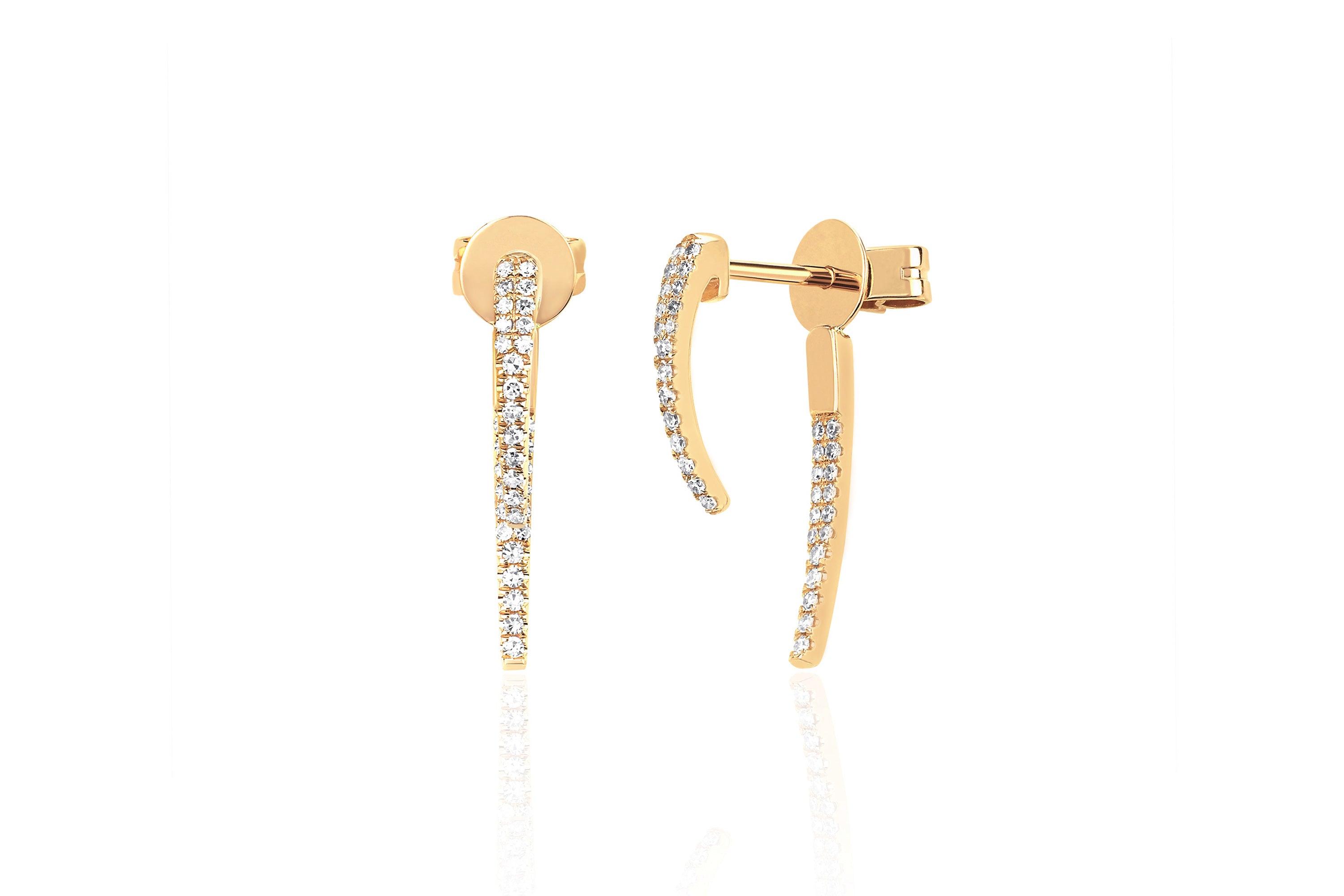 Diamond Hook Stud Earrings — EF Collection®