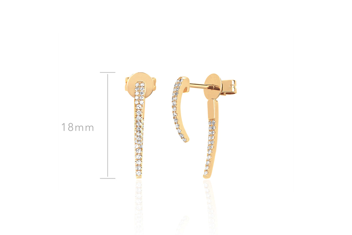 Diamond Hook Stud Earrings