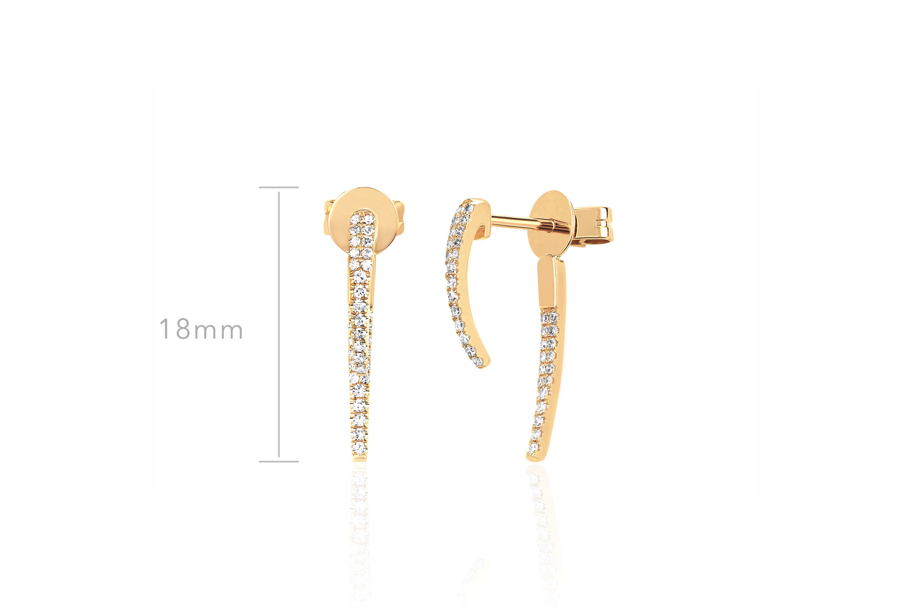 Diamond Hook Stud Earrings