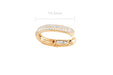 Triple Diamond Ear Cuff in 14k yellow gold with size measurement of 14.5 mm