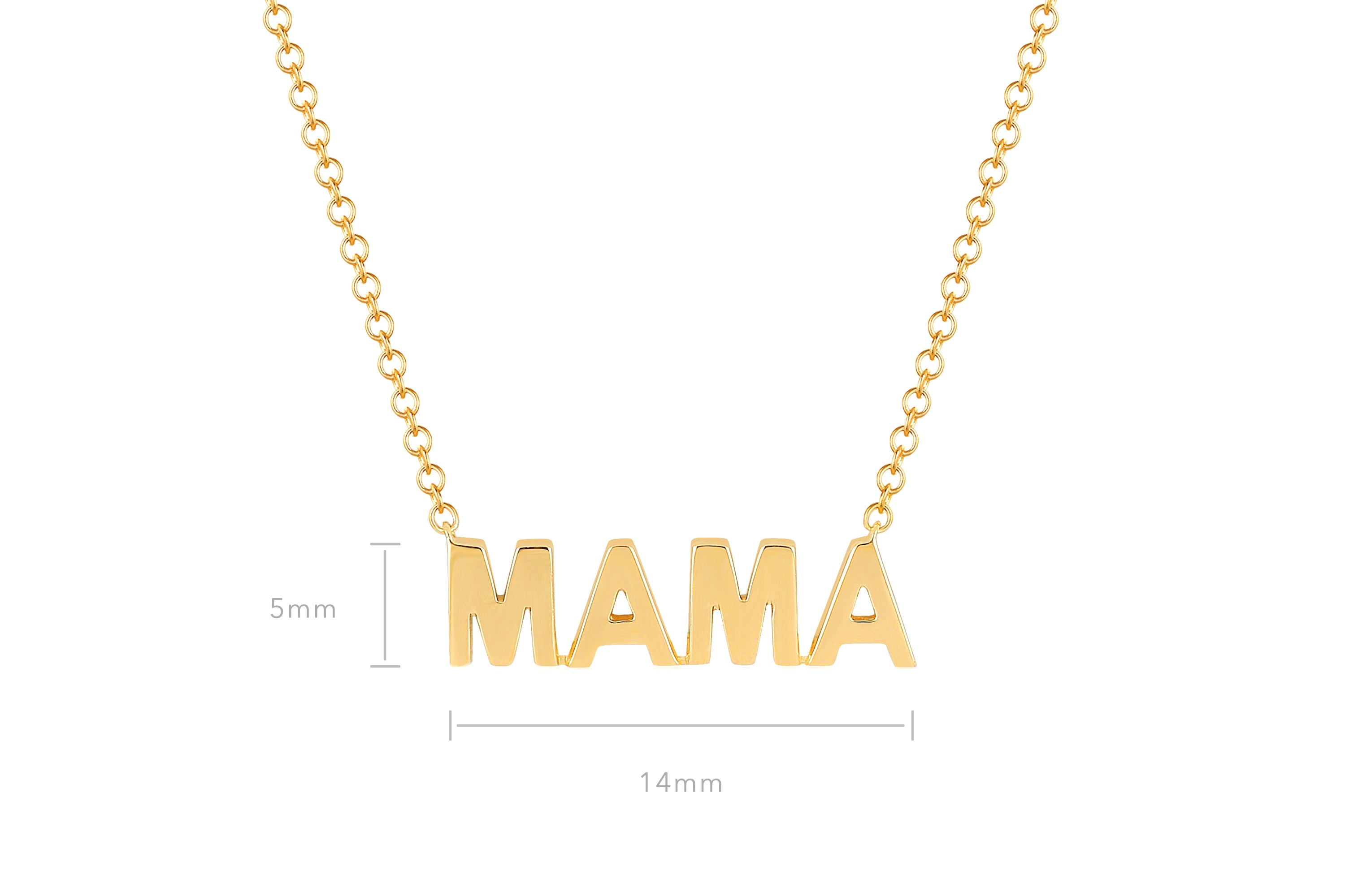 Mini Gold Mama Initial Necklace