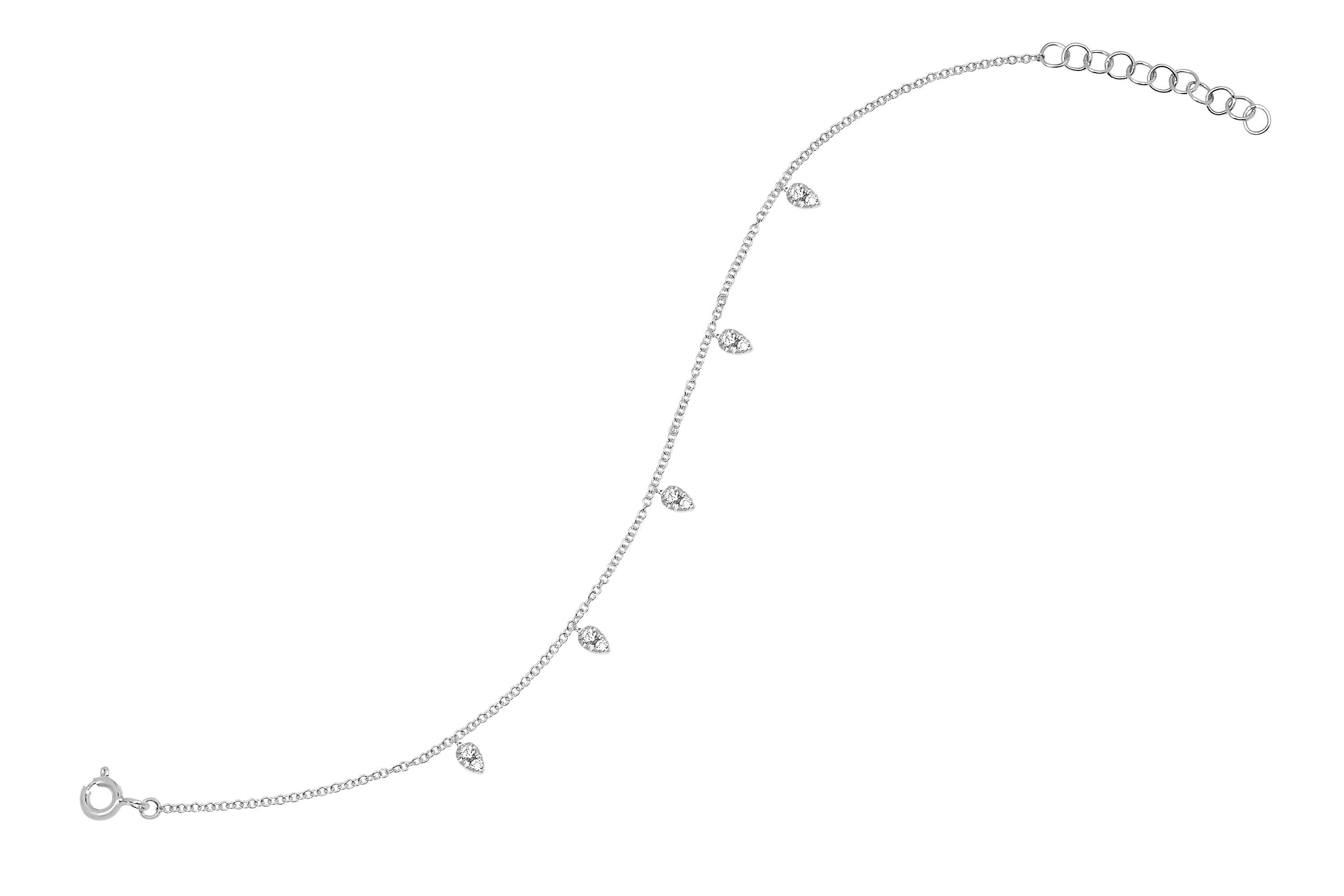 5 Diamond Mini Teardrop Chain Anklet