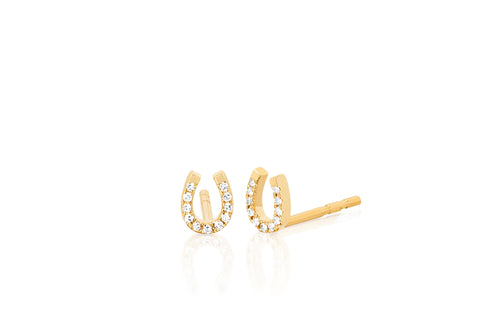 Diamond Mini Horseshoe Stud Earring