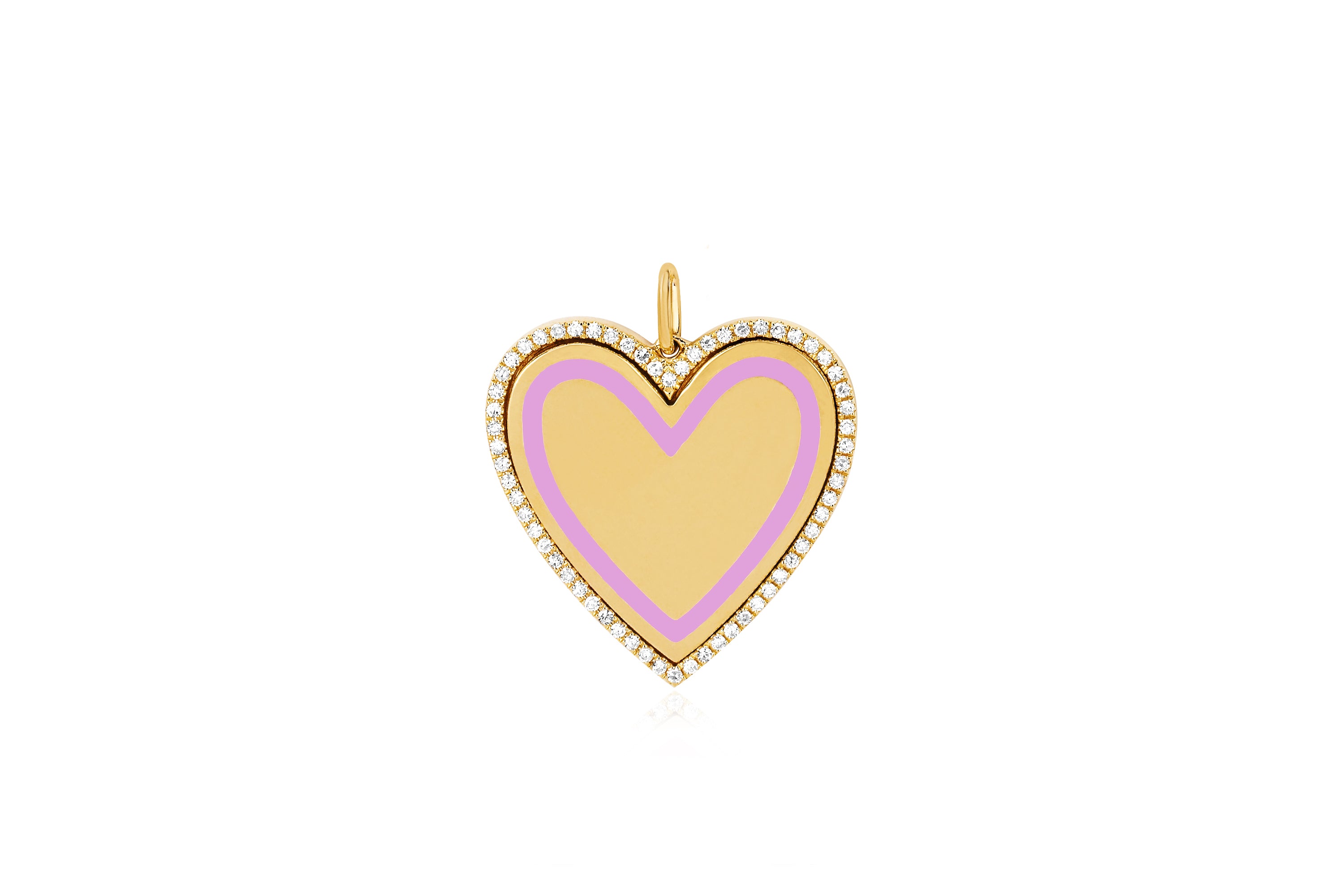 Diamond & Enamel Heart Charm — EF Collection®