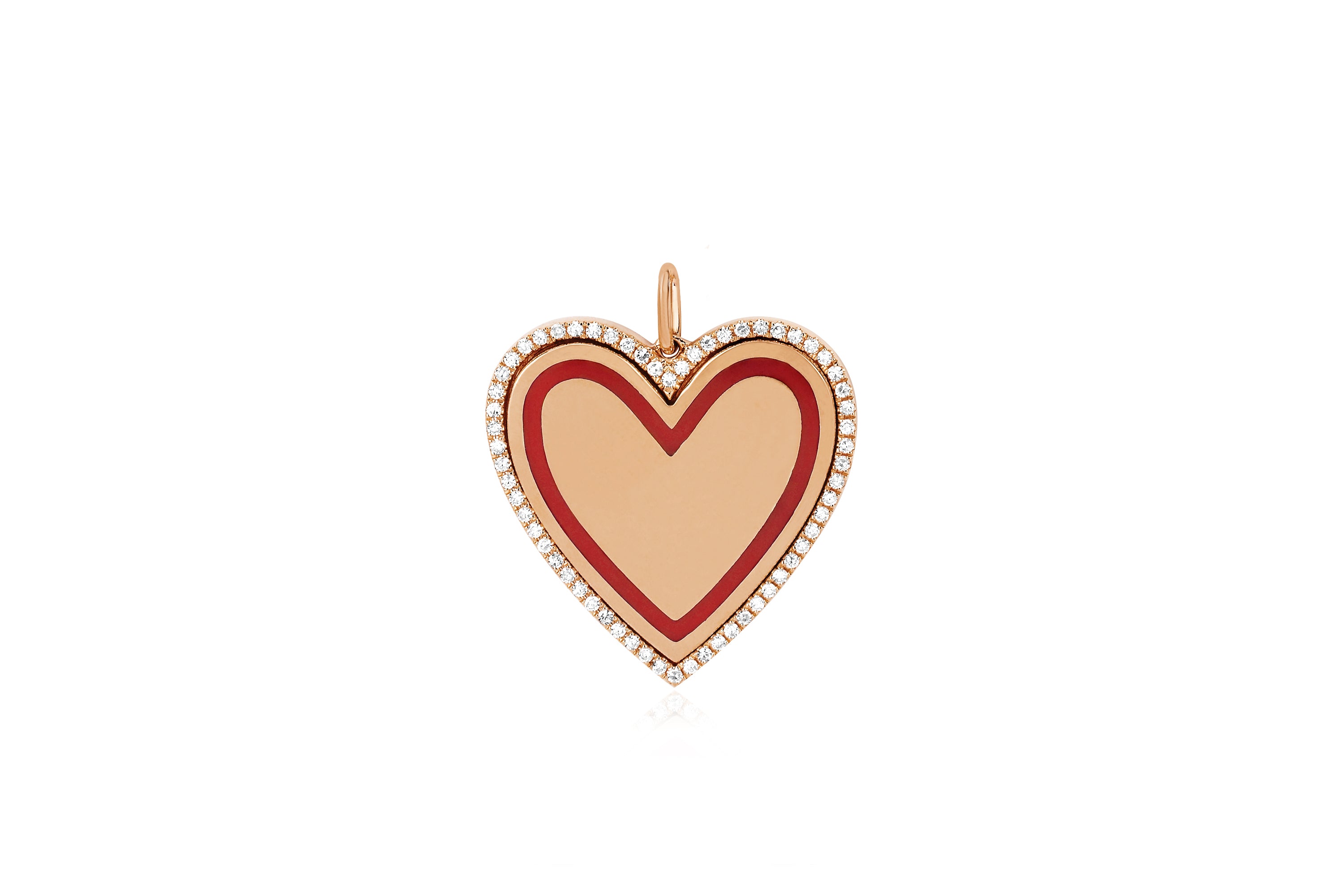 Diamond & Enamel Heart Charm