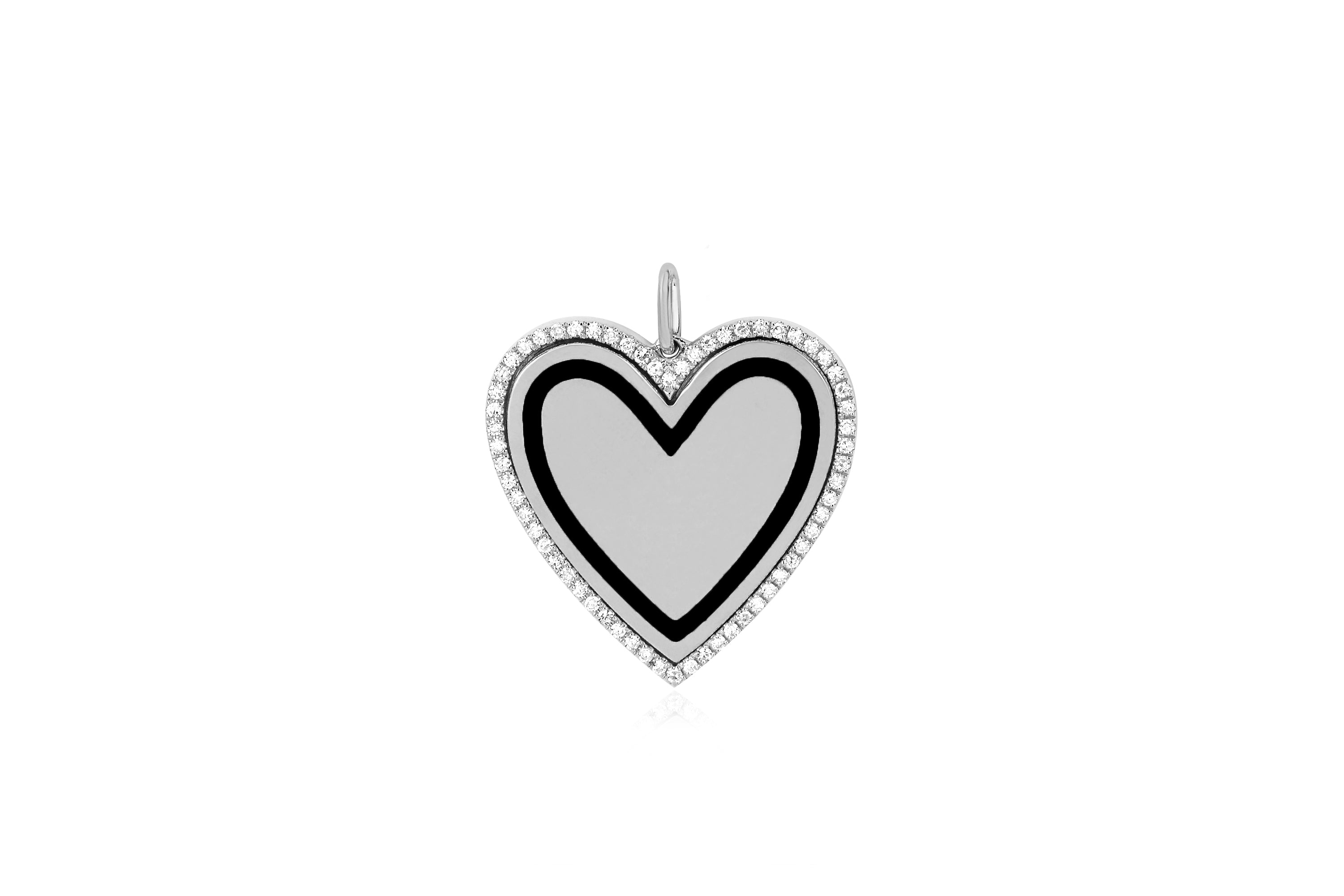 Diamond & Enamel Heart Charm