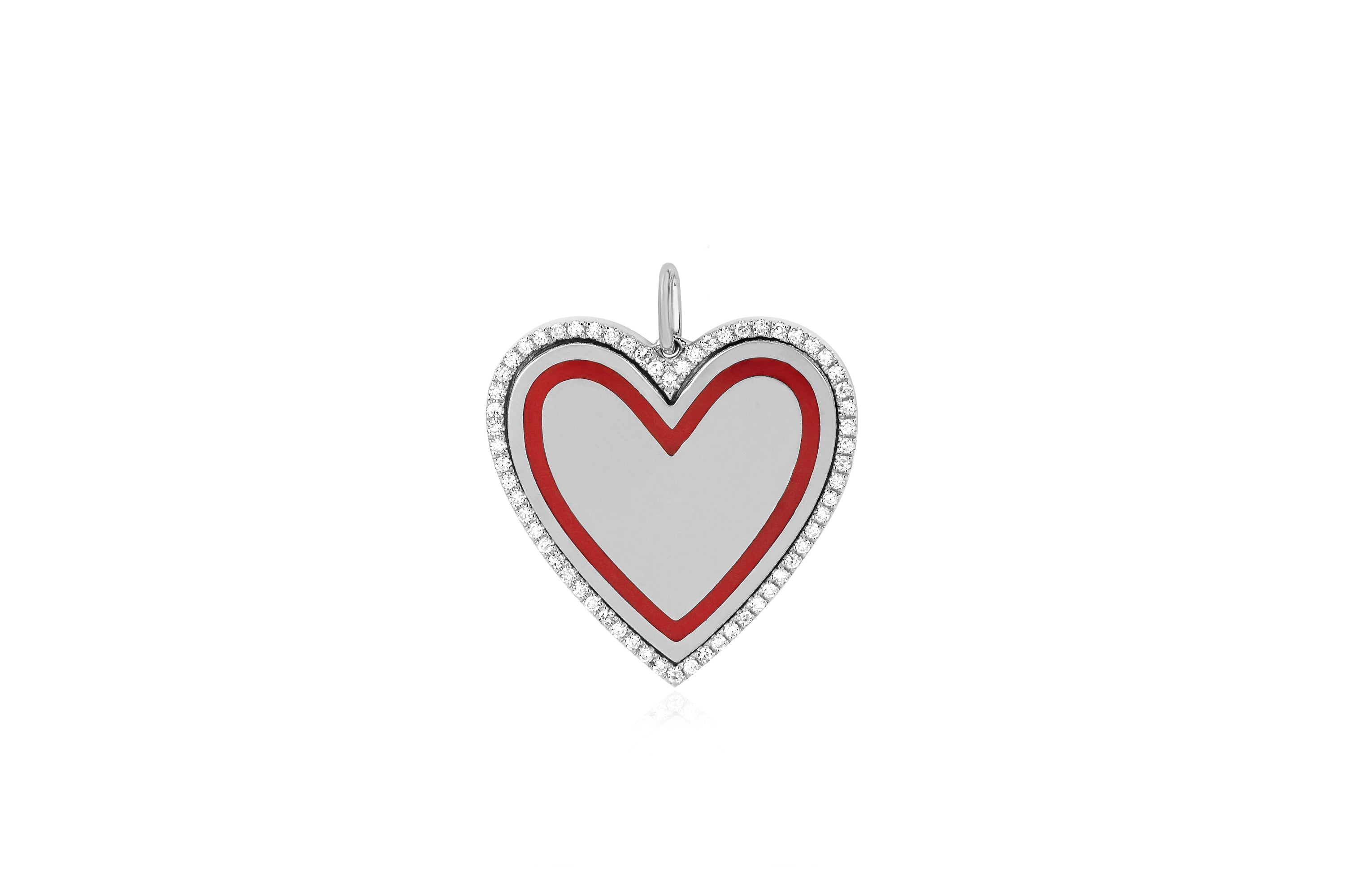 Diamond & Enamel Heart Charm