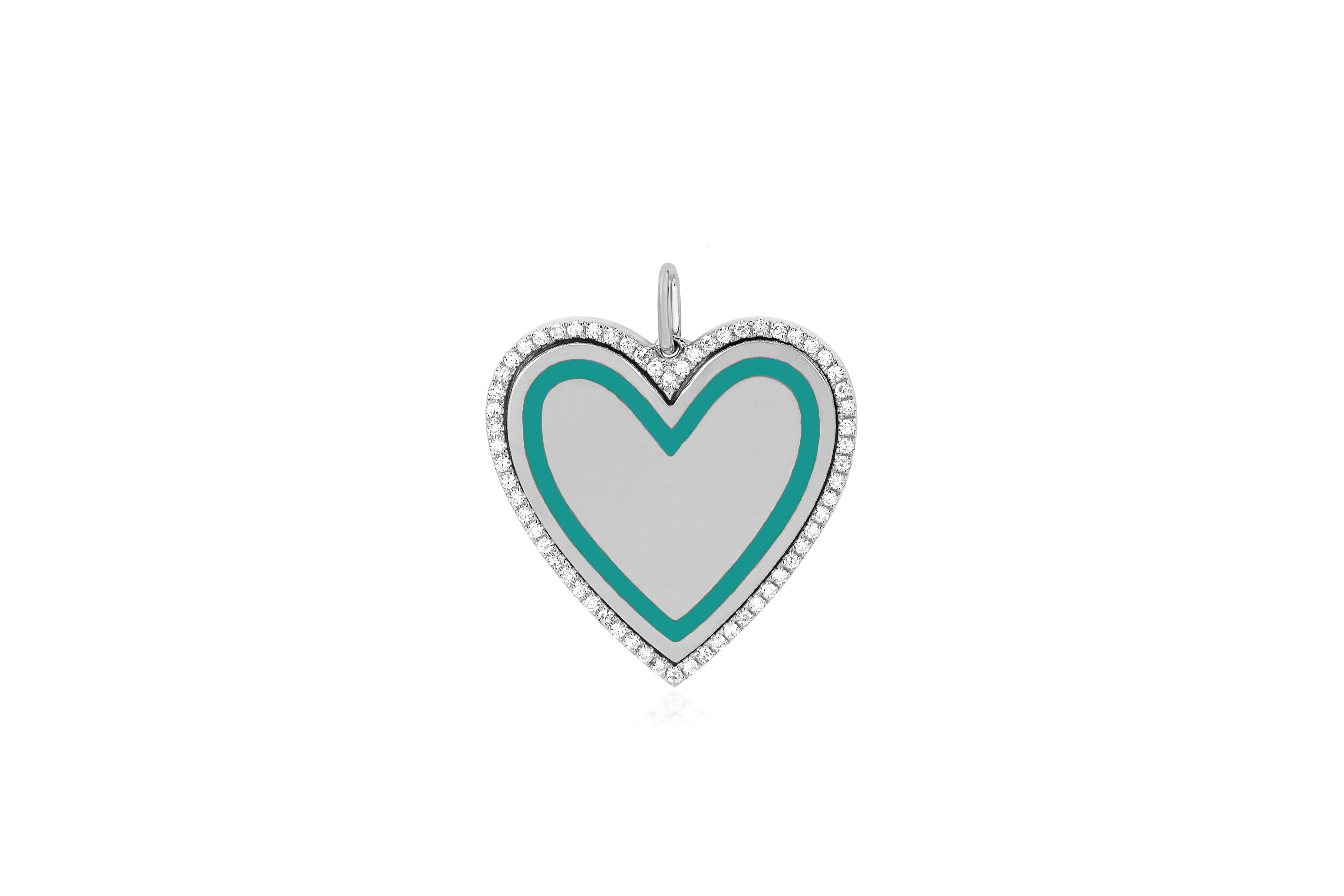 Diamond & Enamel Heart Charm