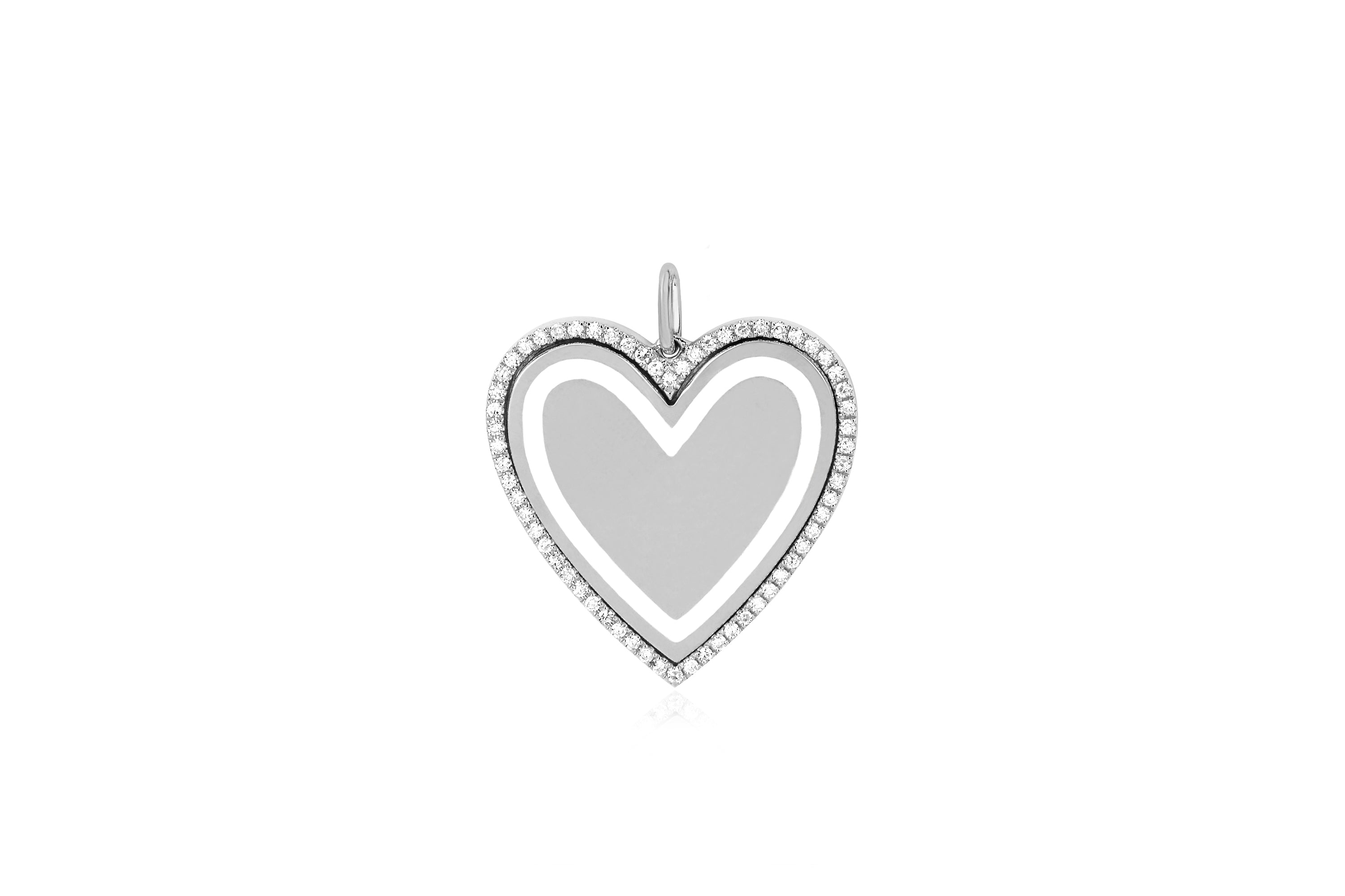 Diamond & Enamel Heart Charm