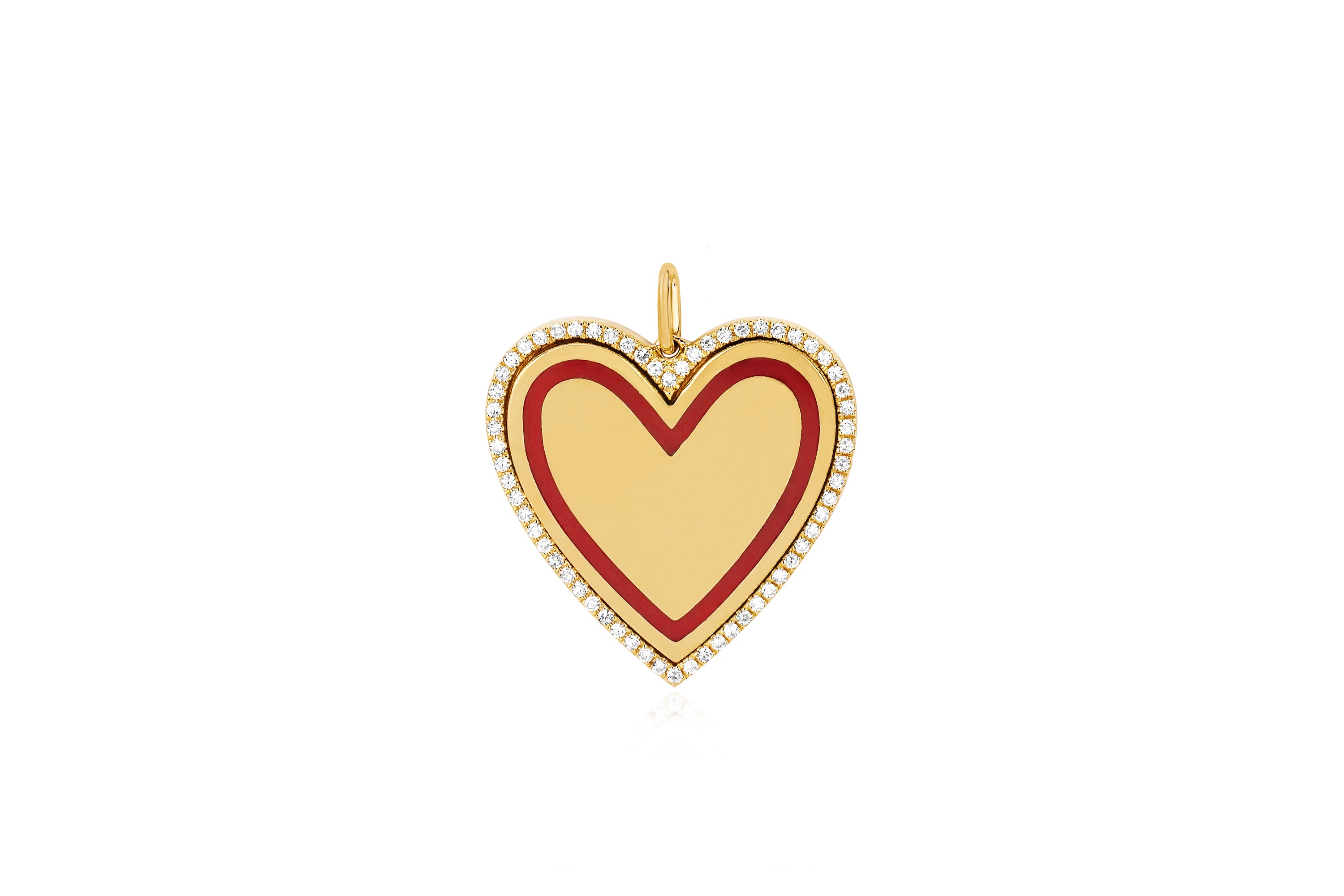 Diamond & Enamel Heart Charm