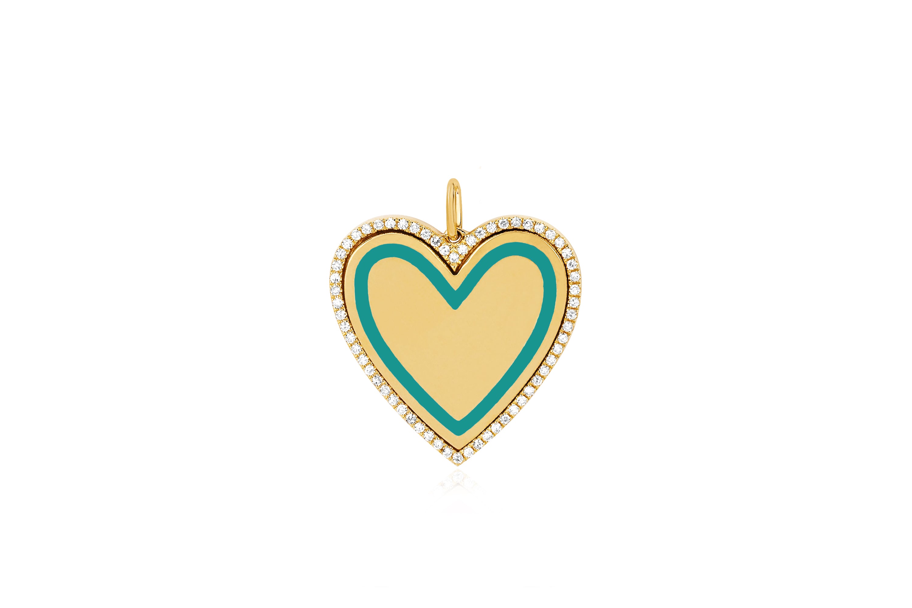 Diamond & Enamel Heart Charm