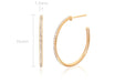 Half Diamond Essential Hoop Earring in 14k yellow gold with size measurement