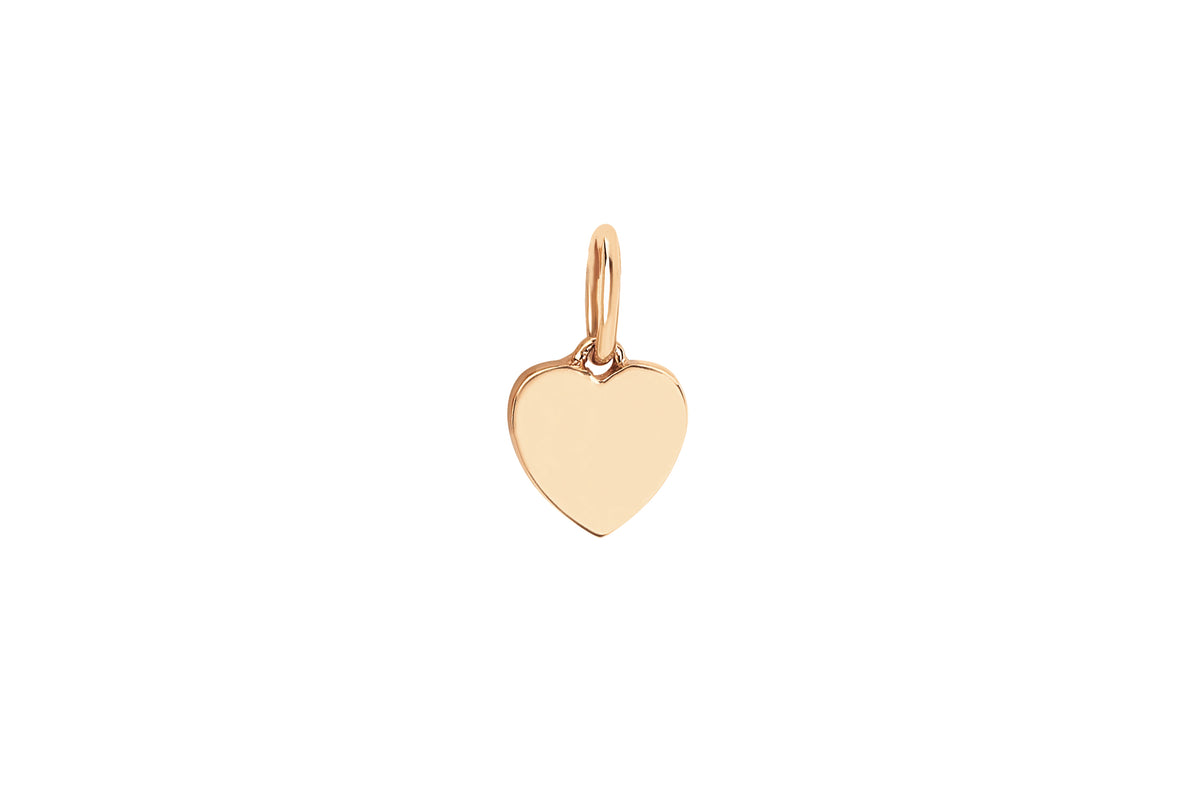 Gold Heart Necklace Charm in 14k rose gold