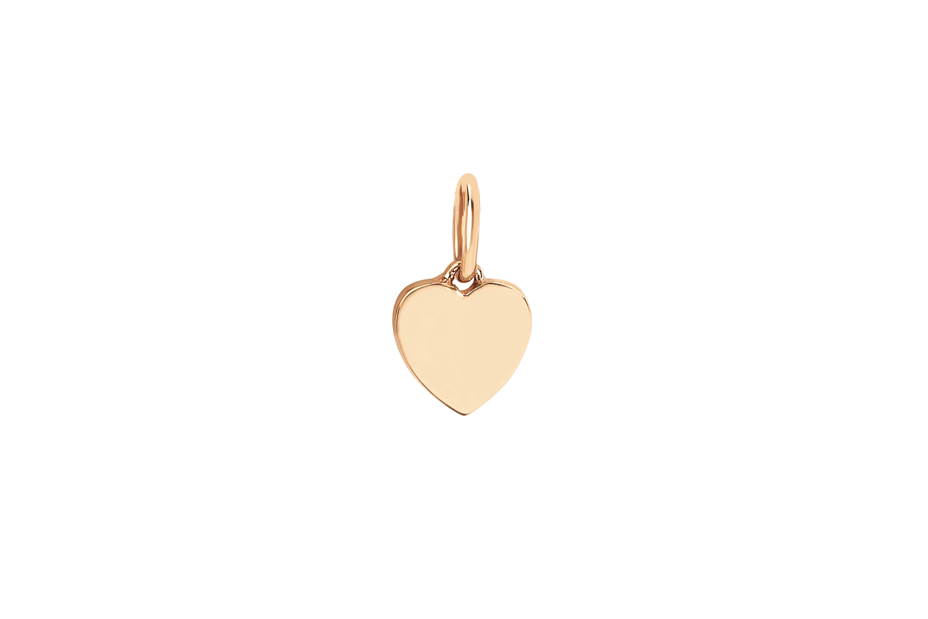 Gold Heart Necklace Charm in 14k rose gold