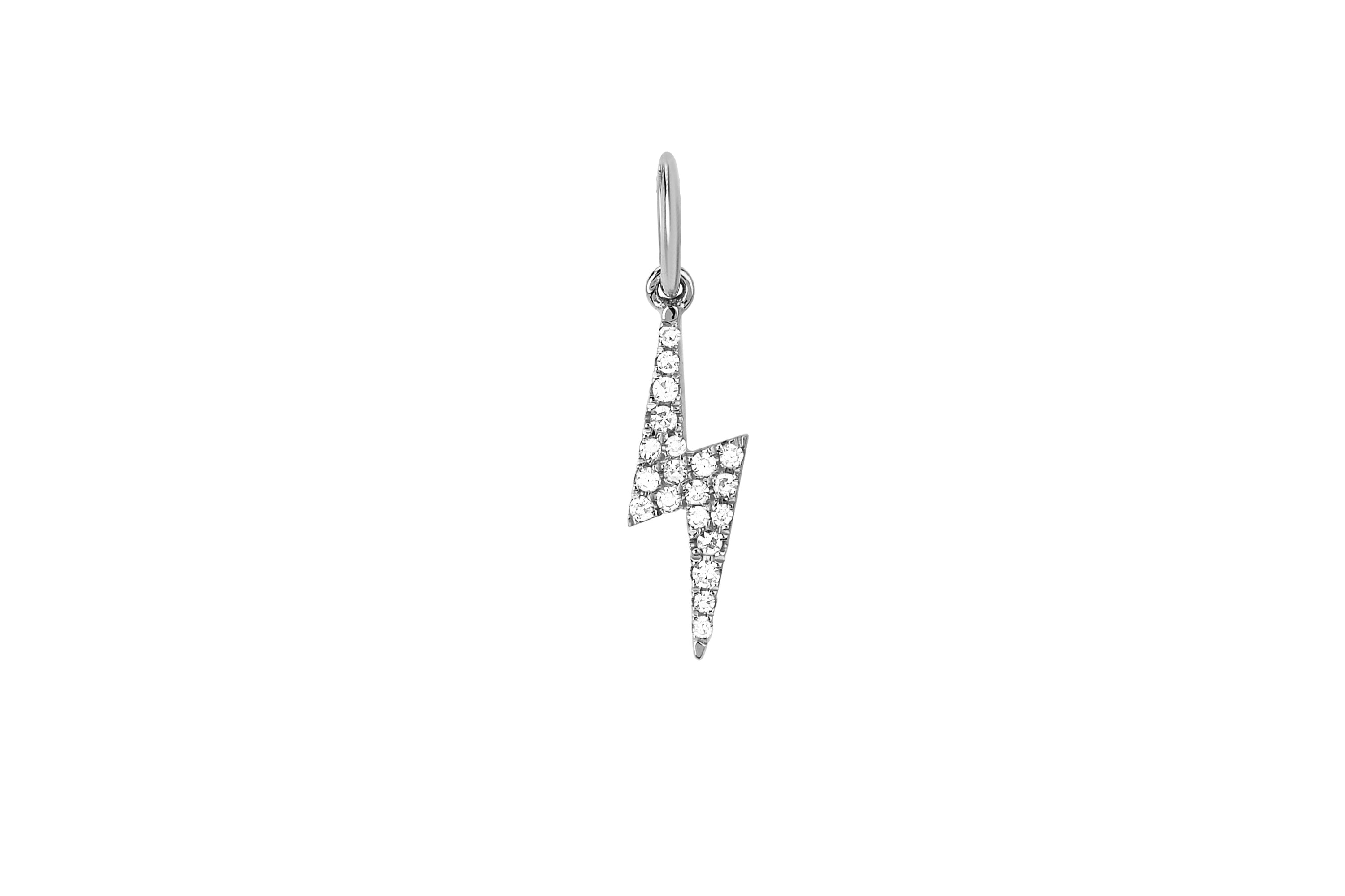 Diamond Lightning Bolt Necklace Charm