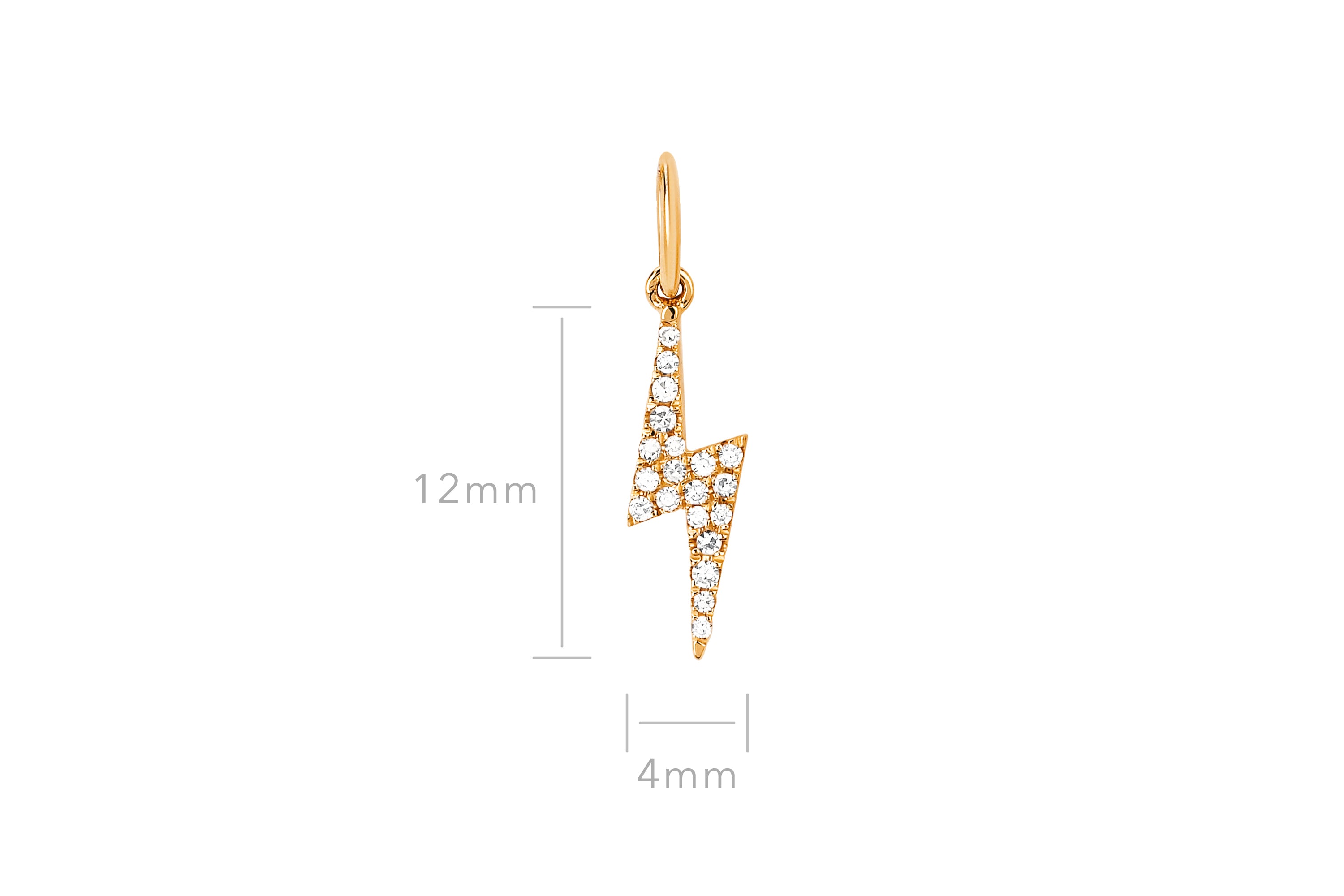 Diamond Lightning Bolt Necklace Charm