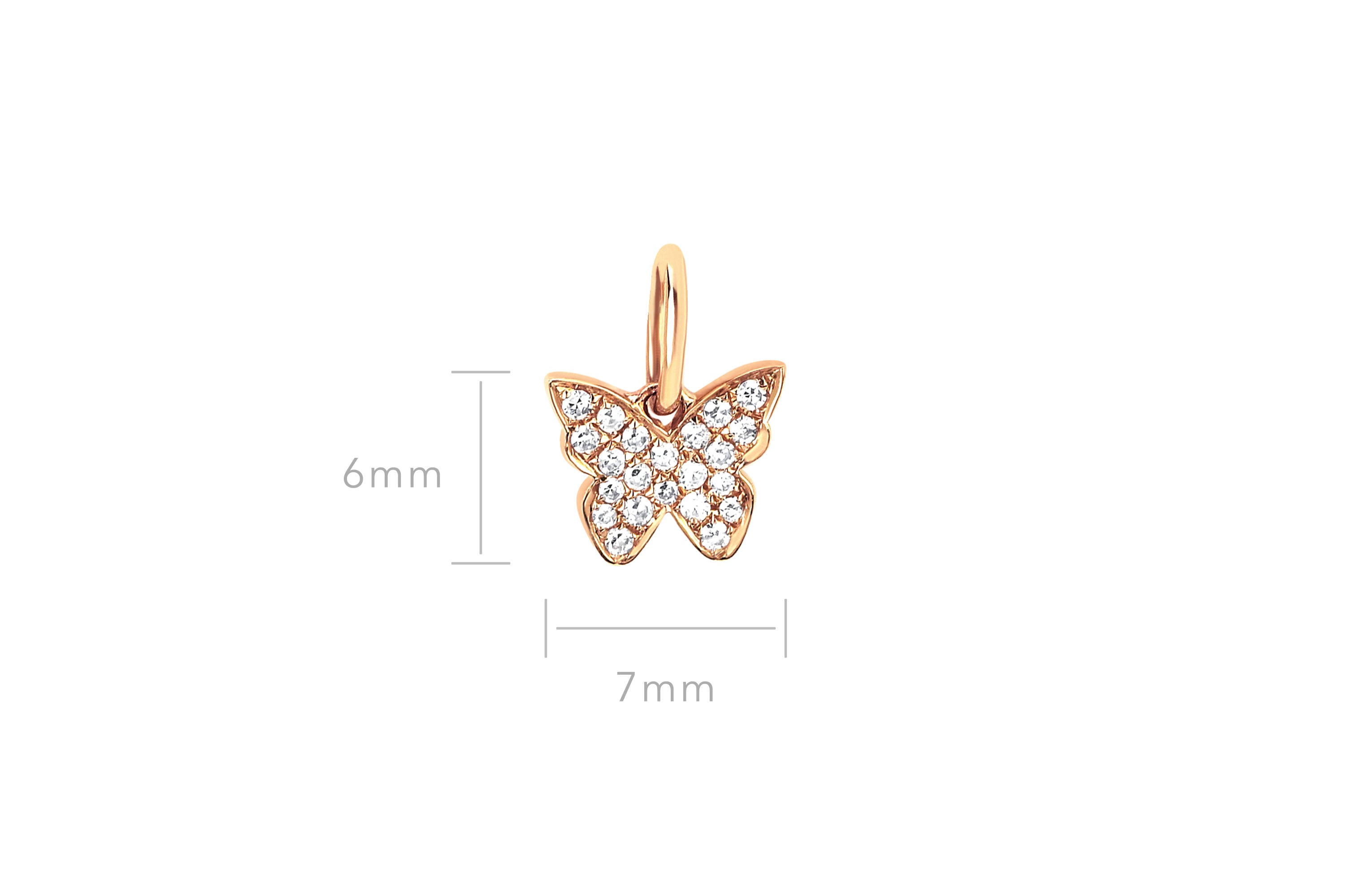 Diamond Butterfly Necklace Charm