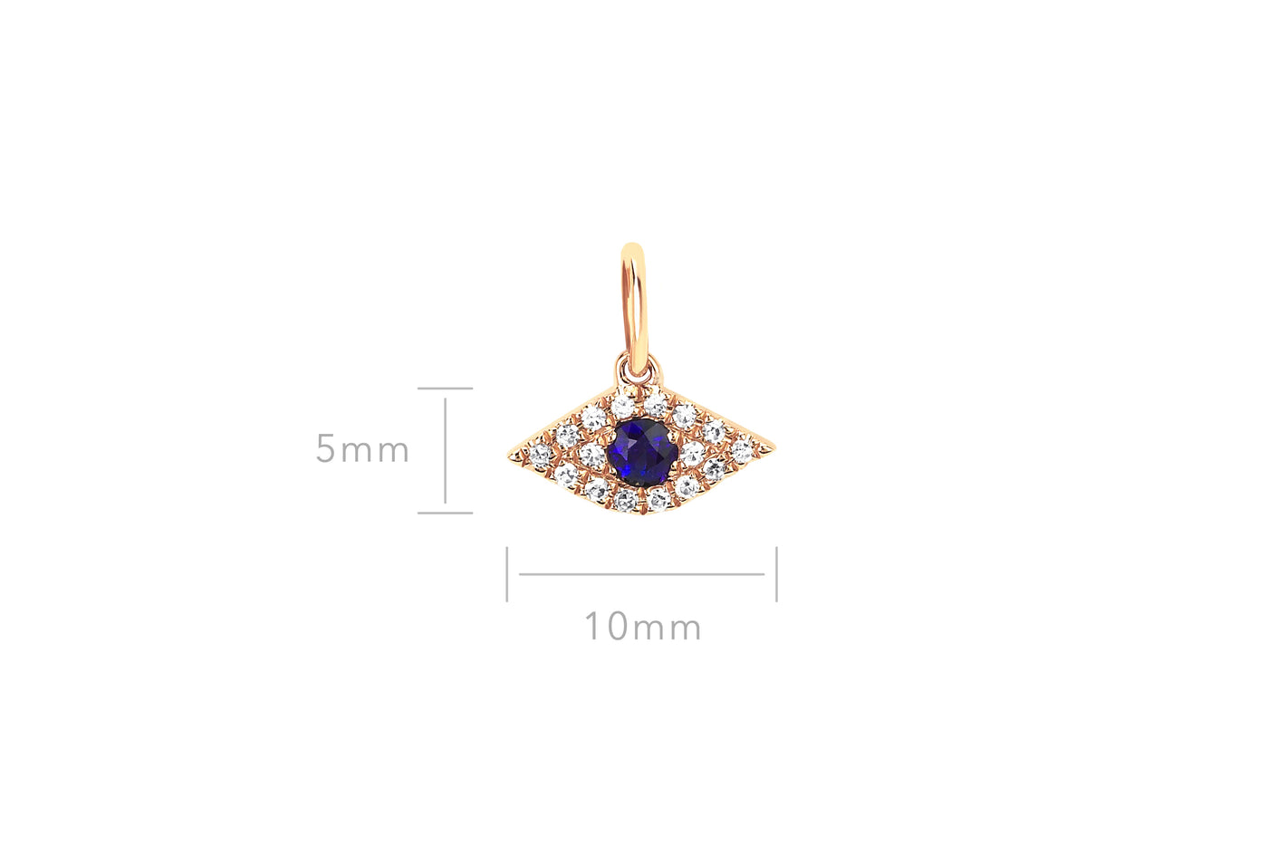 Diamond Evil Eye With Blue Sapphire Charm