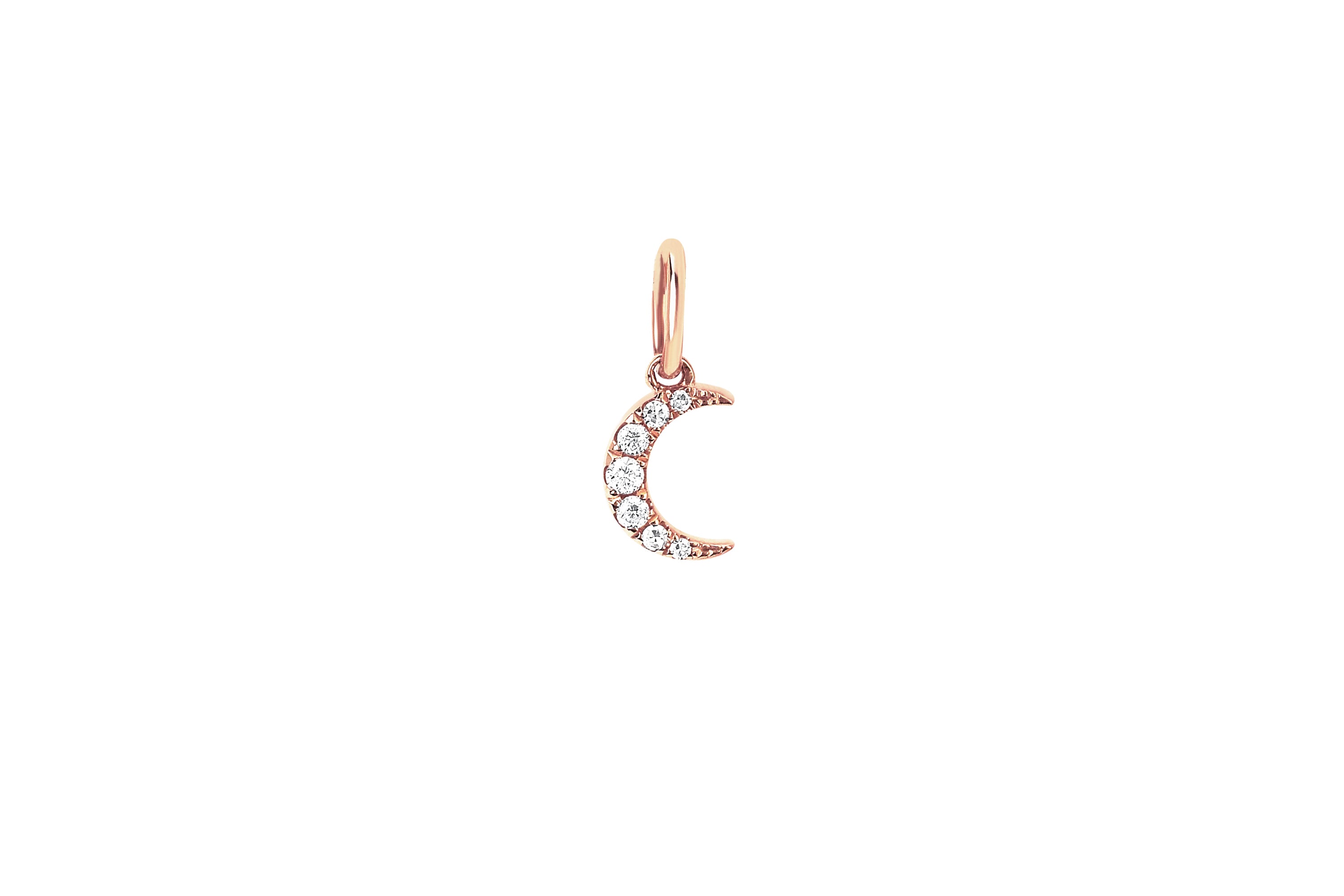 Diamond Moon Necklace Charm