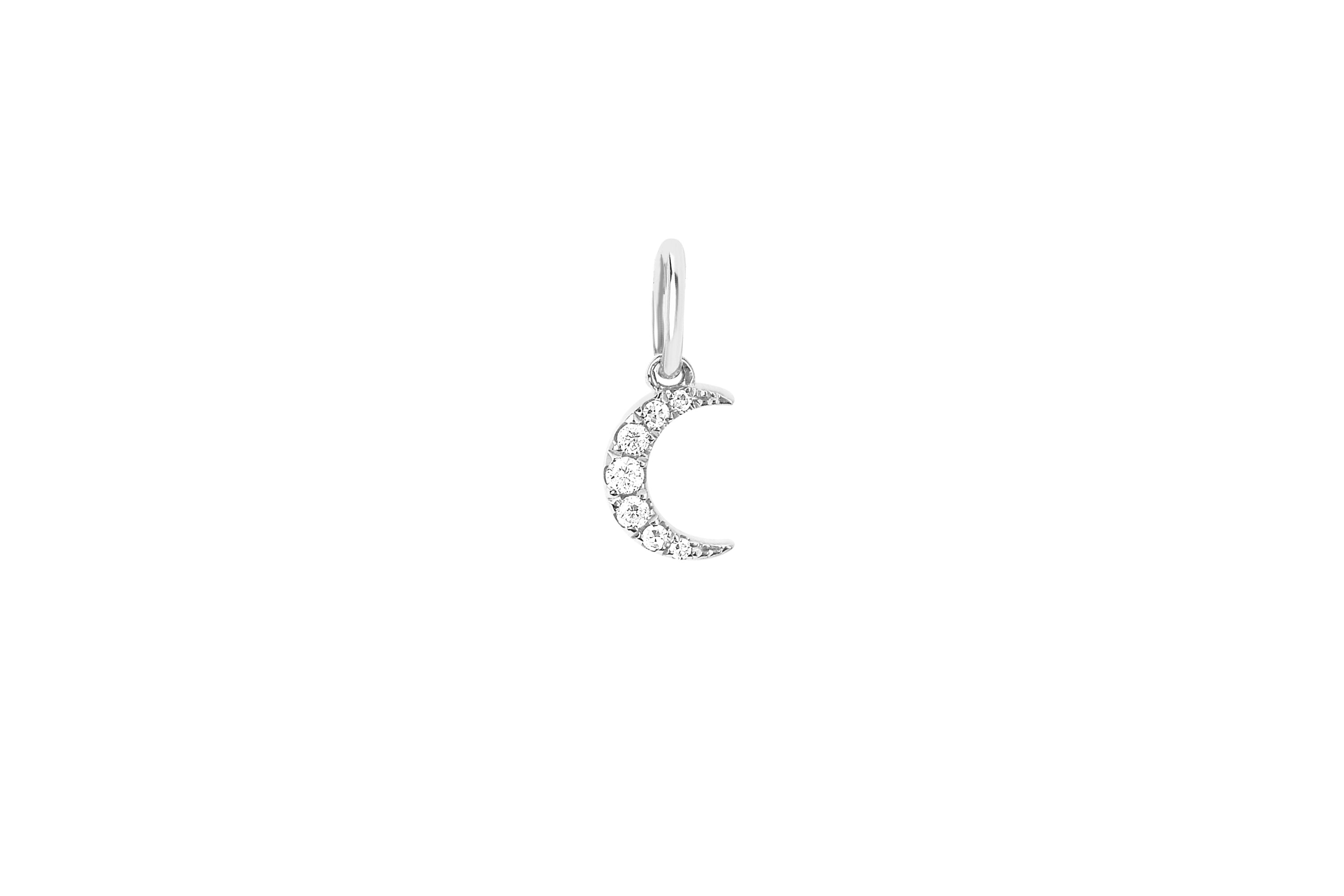 Diamond Moon Necklace Charm