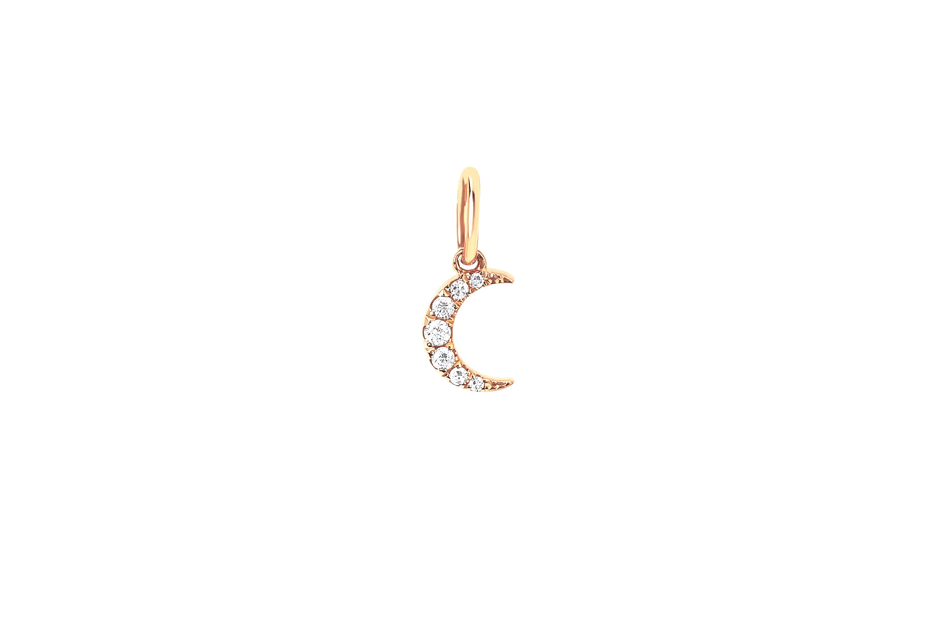 Diamond Moon Necklace Charm