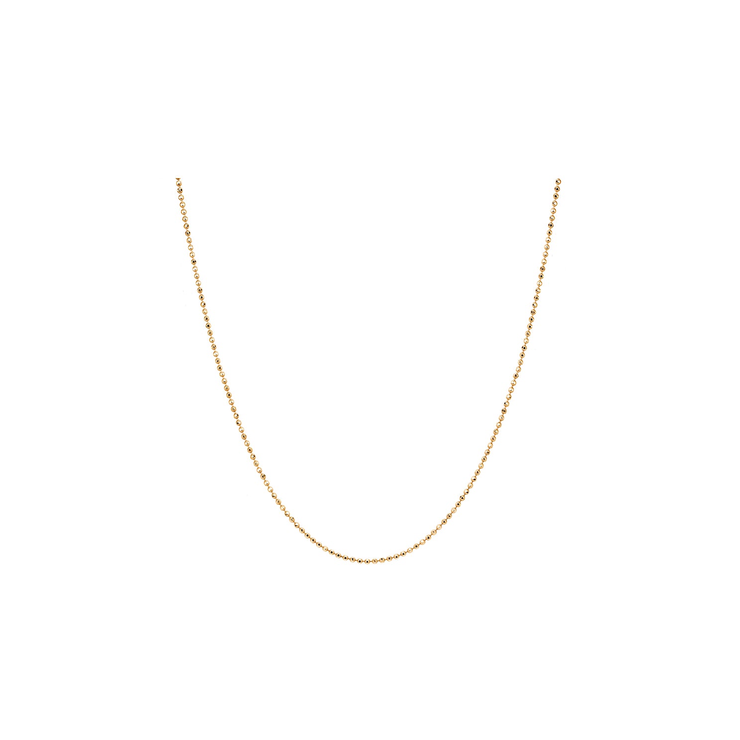Gold Faceted Ball Chain in 14k rose gold