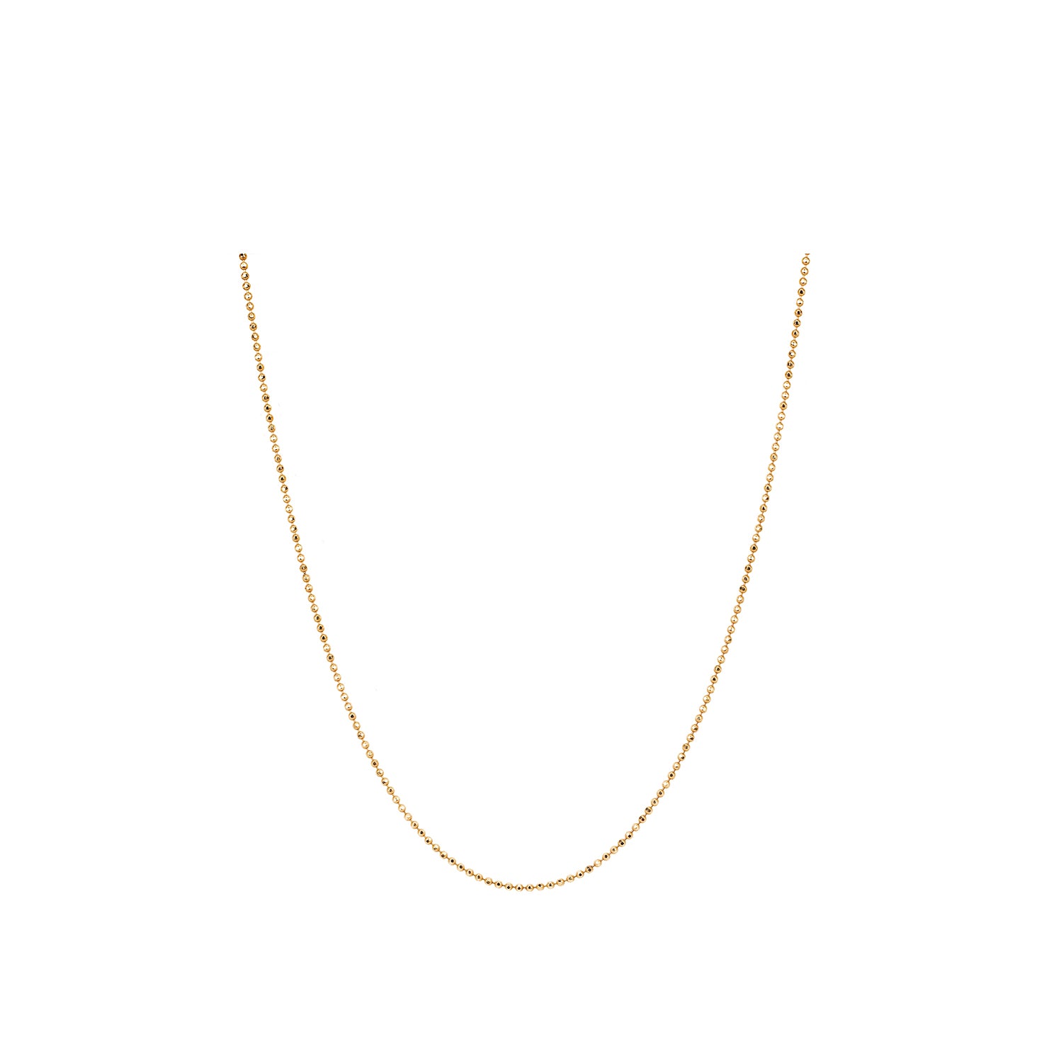 Gold Faceted Ball Chain in 14k rose gold
