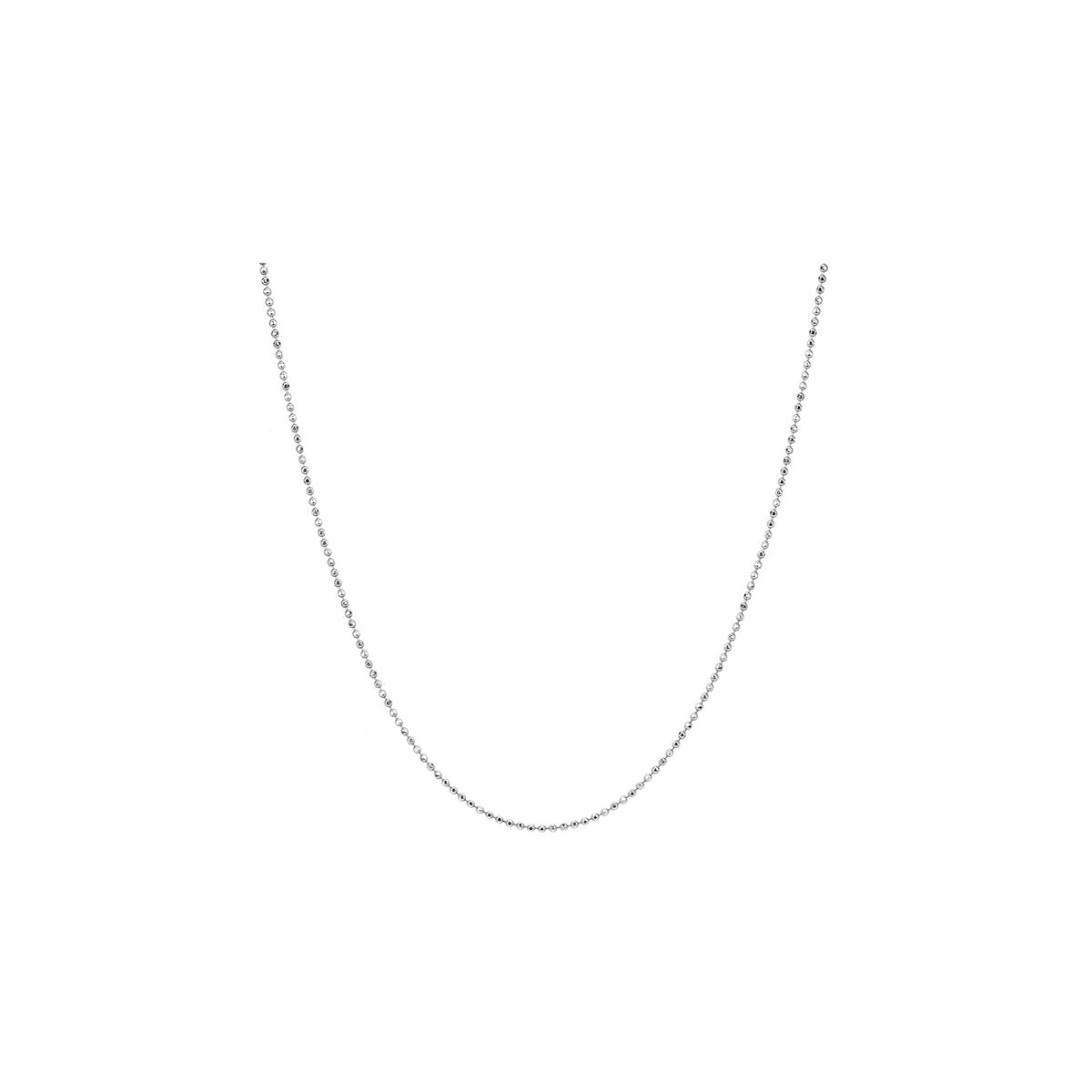 Gold Faceted Ball Chain in 14k white gold
