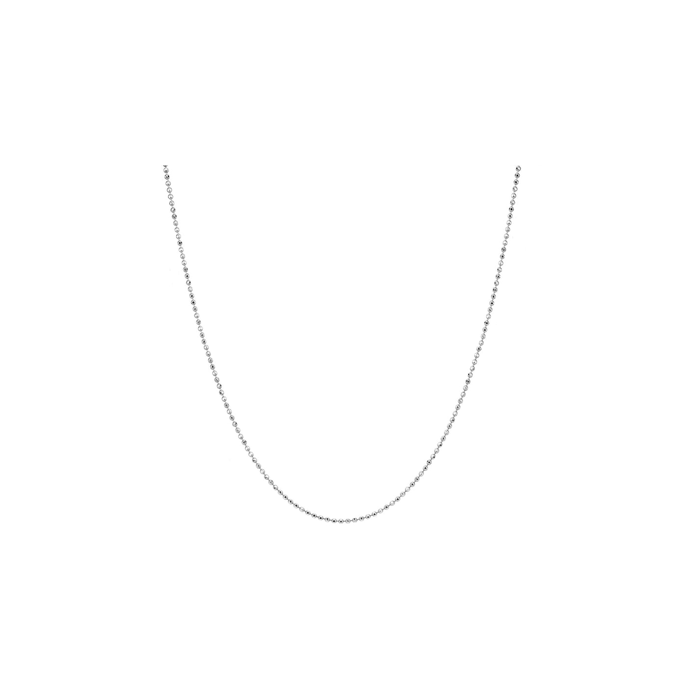 Gold Faceted Ball Chain in 14k white gold