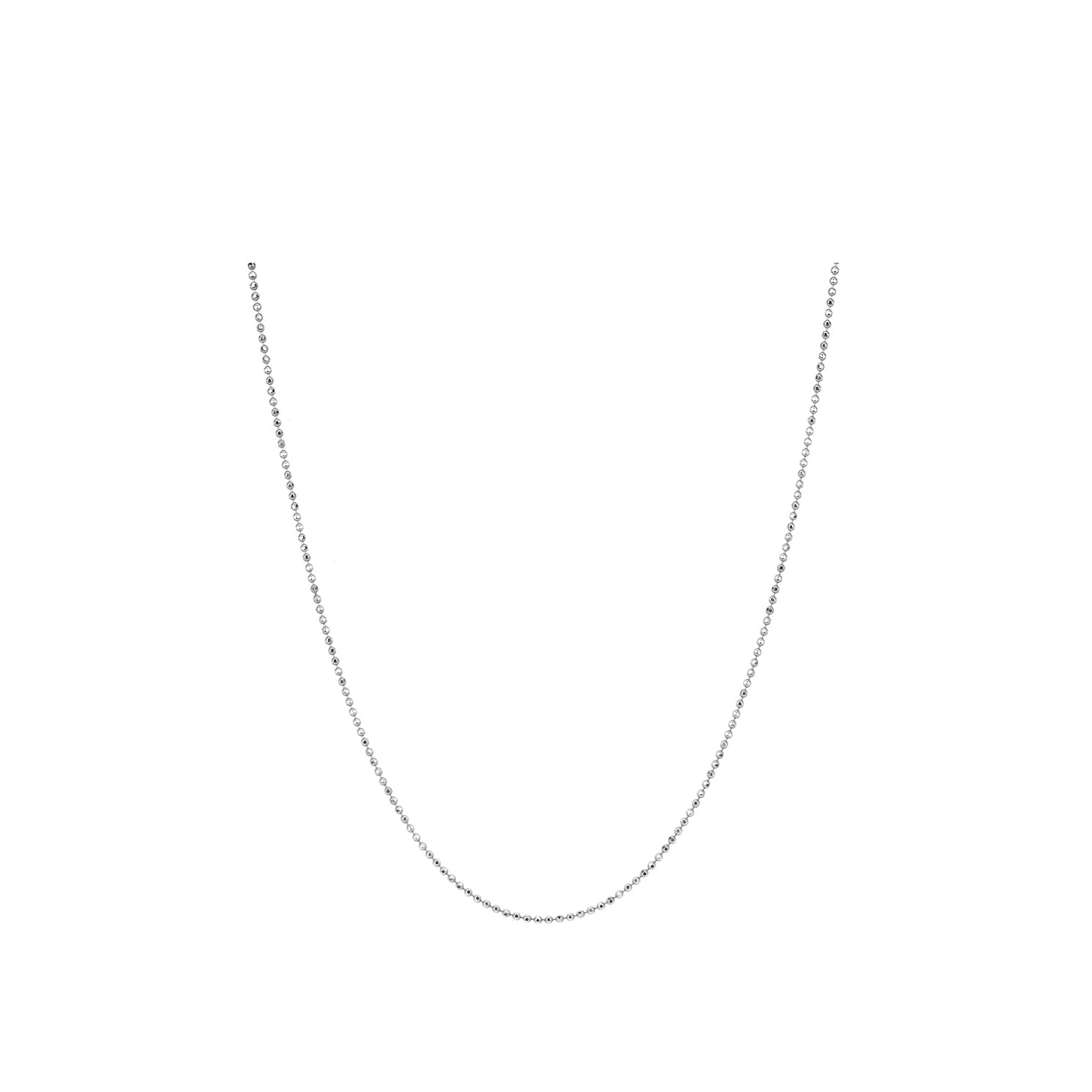 Gold Faceted Ball Chain in 14k white gold