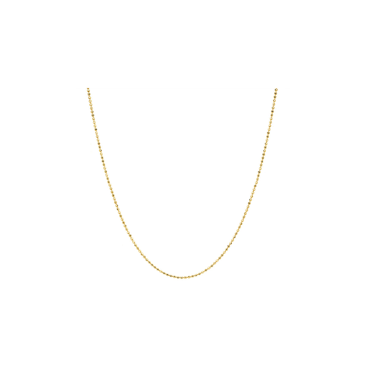 Gold Faceted Ball Chain in 14k yellow gold