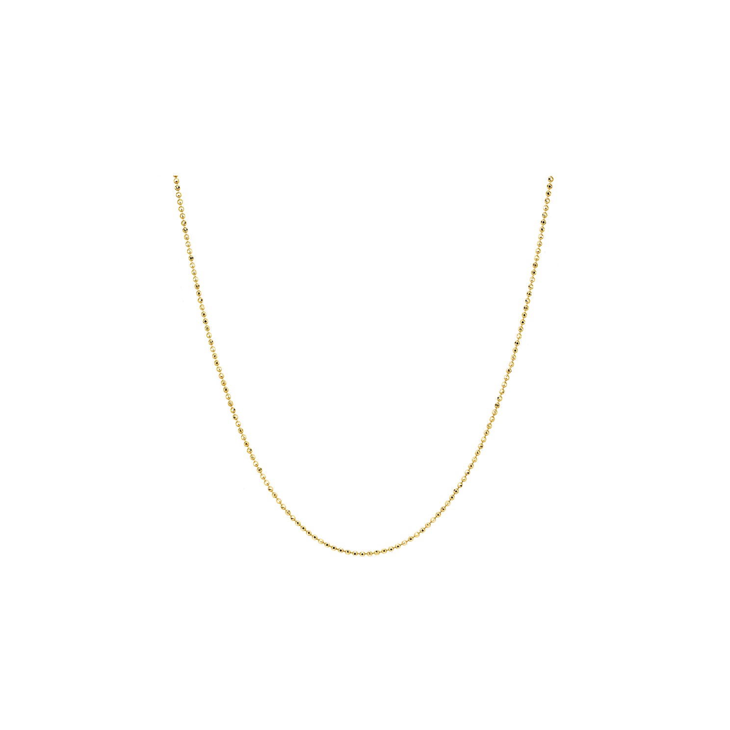 Gold Faceted Ball Chain in 14k yellow gold