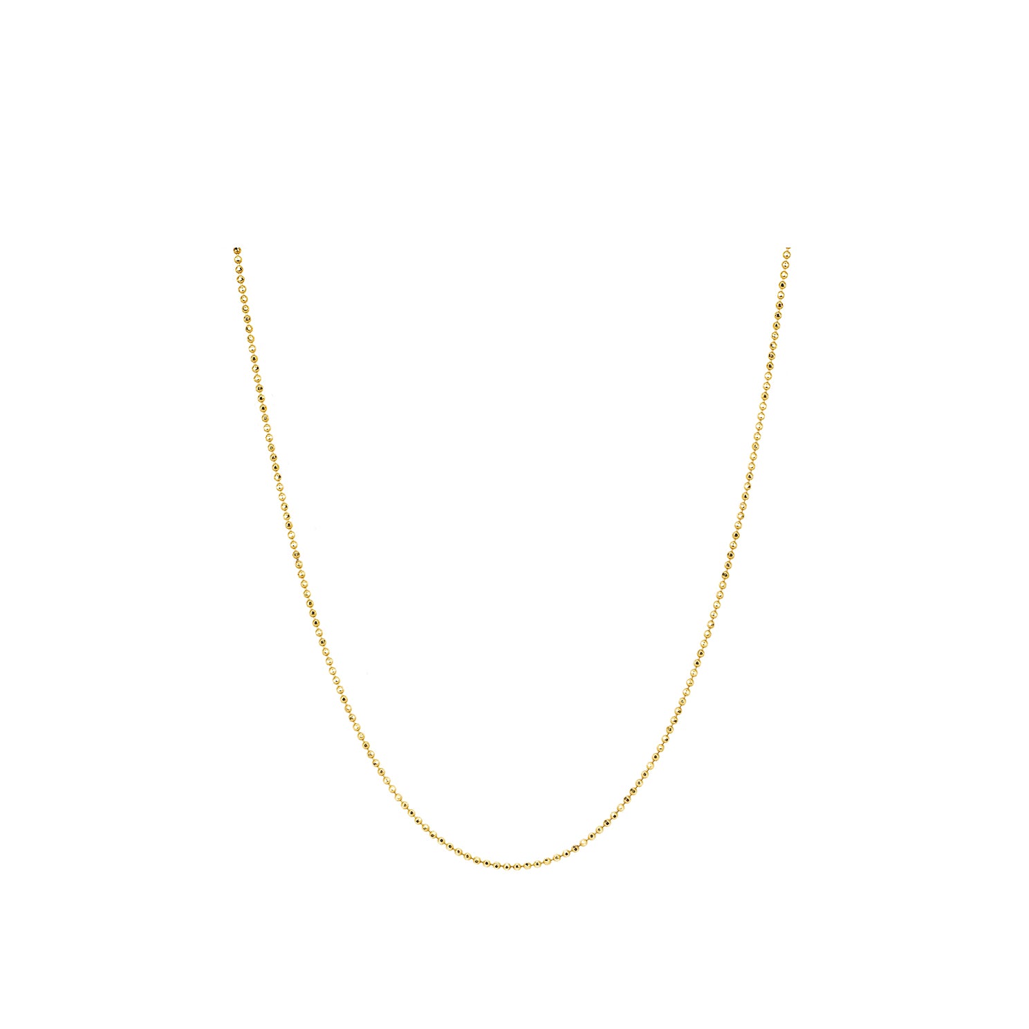 Gold Faceted Ball Chain in 14k yellow gold
