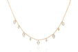 Diamond & White Quartz Ultimate Teardrop Necklace in 14k yellow gold